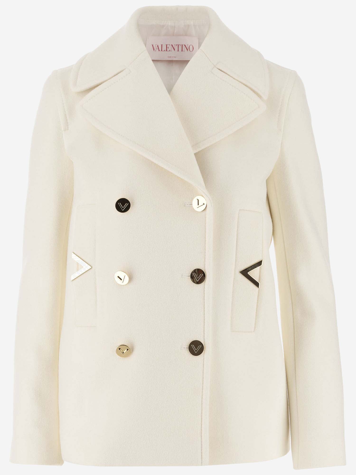 Wool And Cashmere Coat With Vlogo