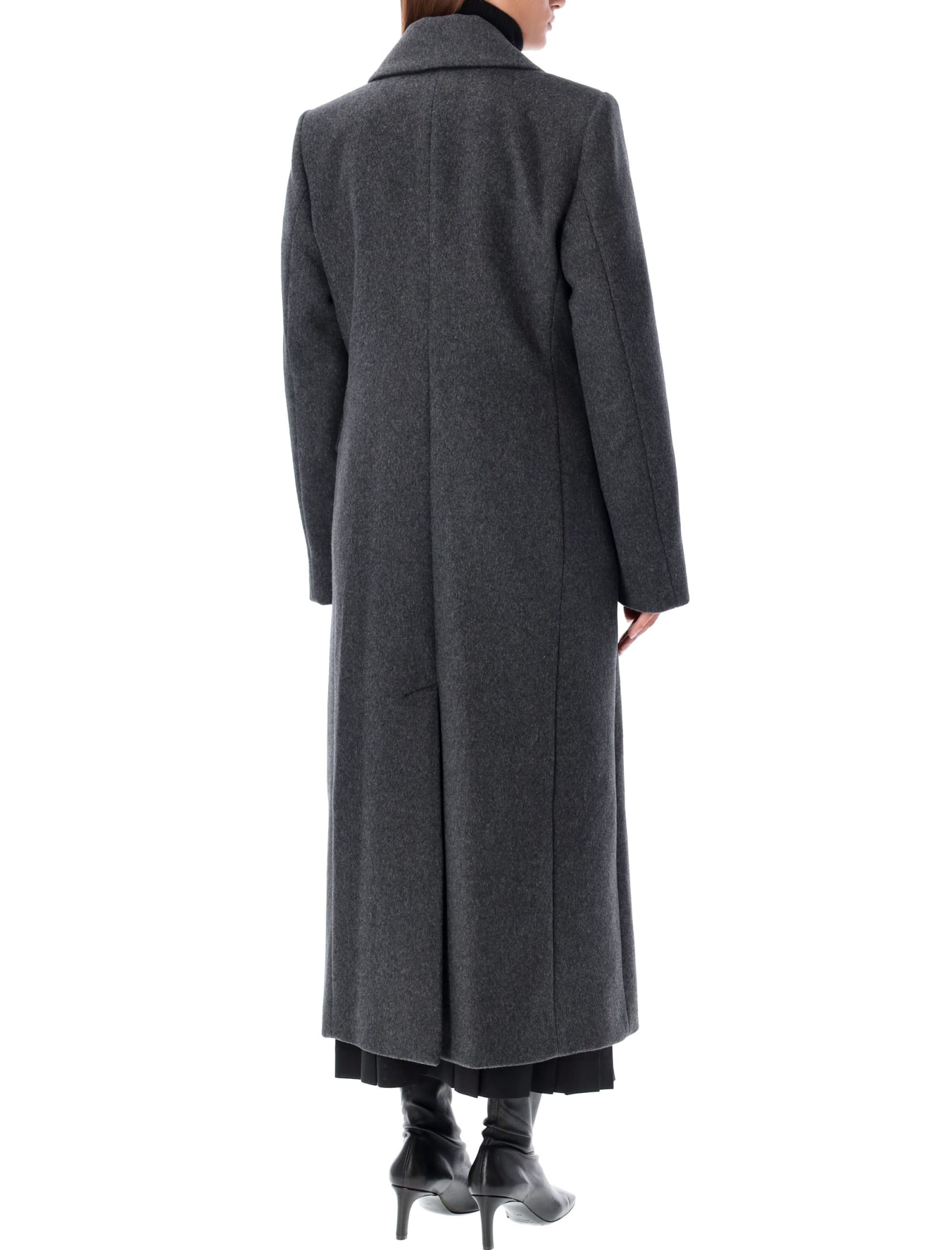 Shop Rohe Fitted Textured Coat In Antrhacite Mealnge