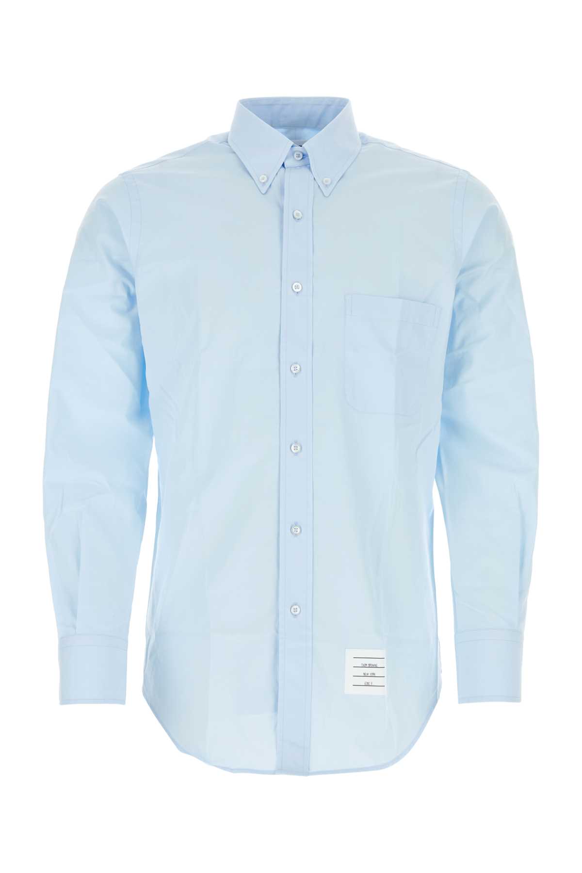 Shop Thom Browne Light Blue Popeline Shirt In Lightblue