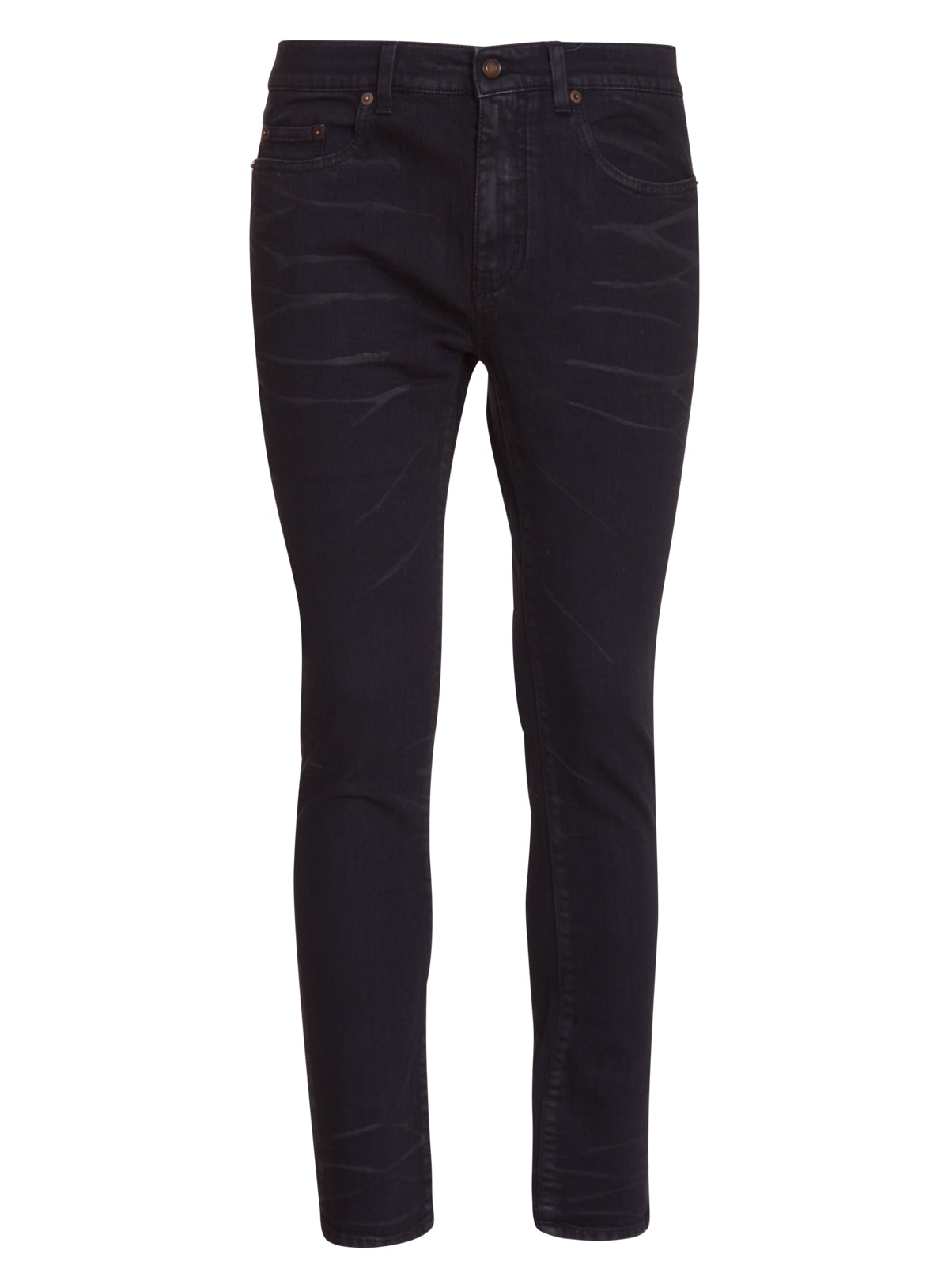 Saint Laurent Skinny Cropped Jeans In Nero