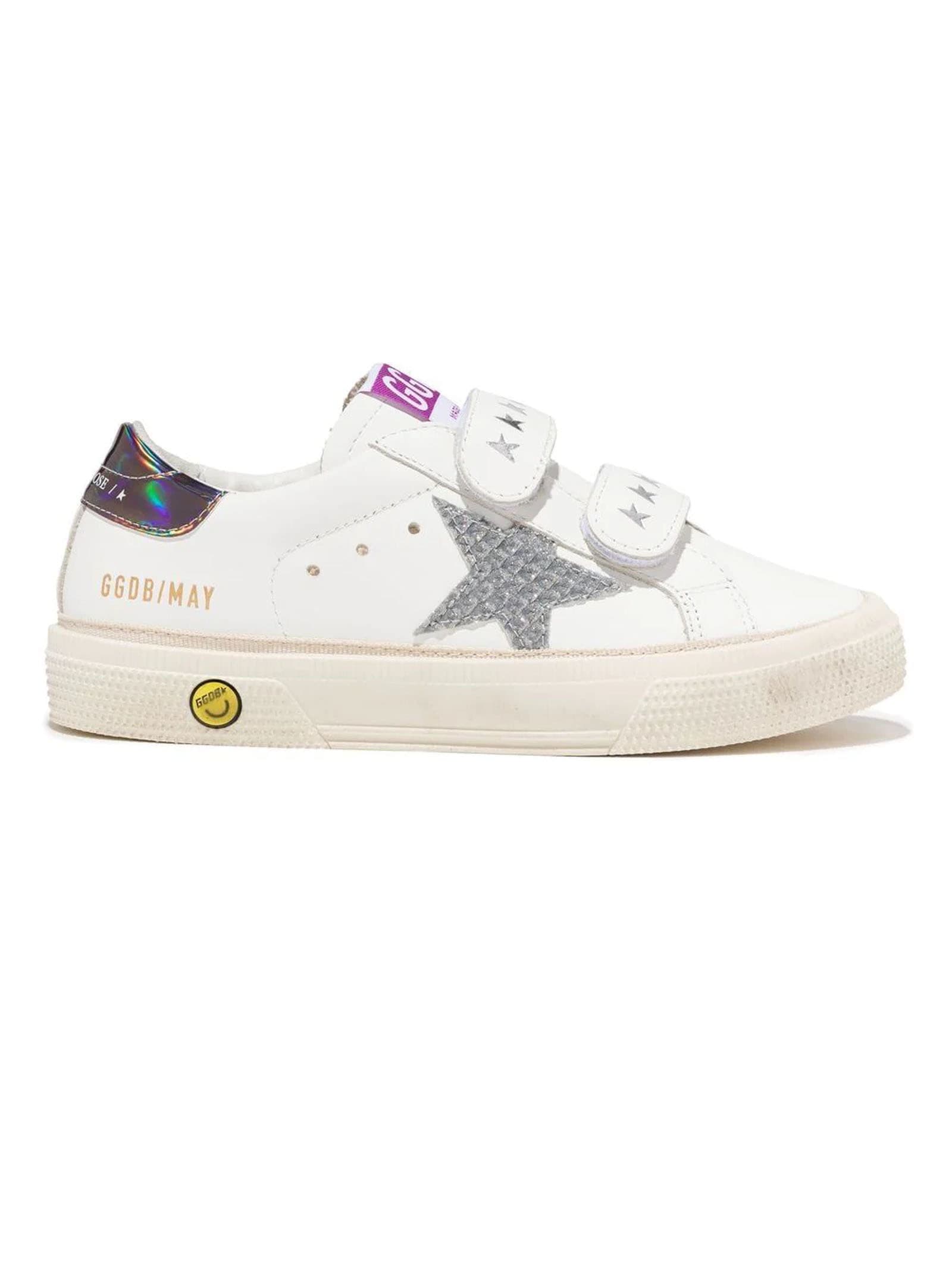Golden Goose White Leather May Sneakers