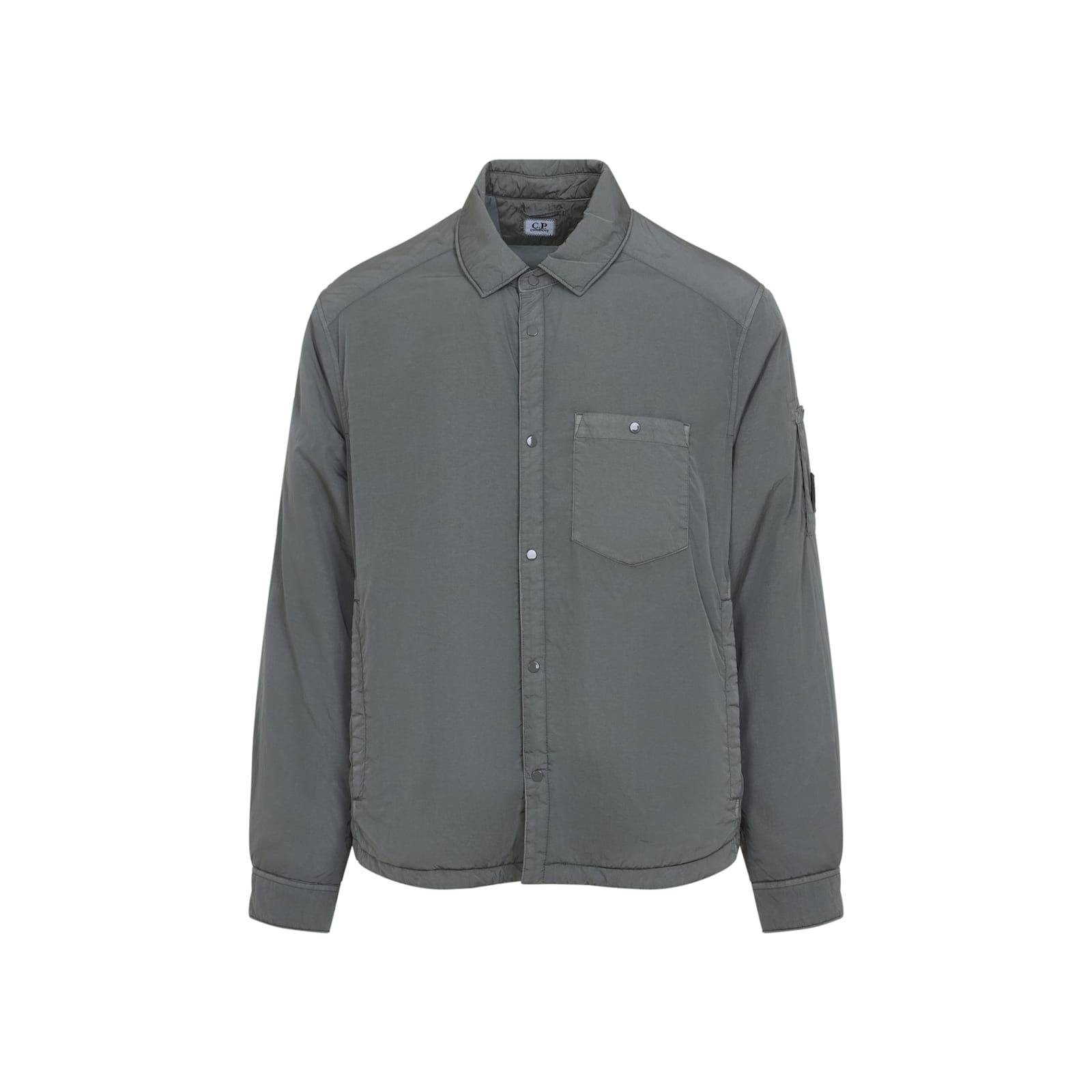 C.p. Company Chrome-r Padded Grey Polyamide Overshirt In Gray