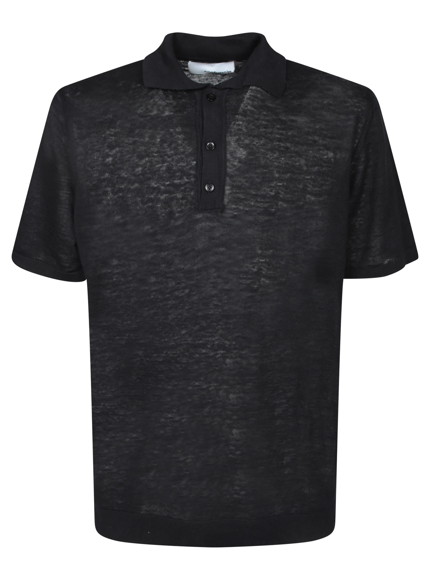 Black Cotton Polo Shirt