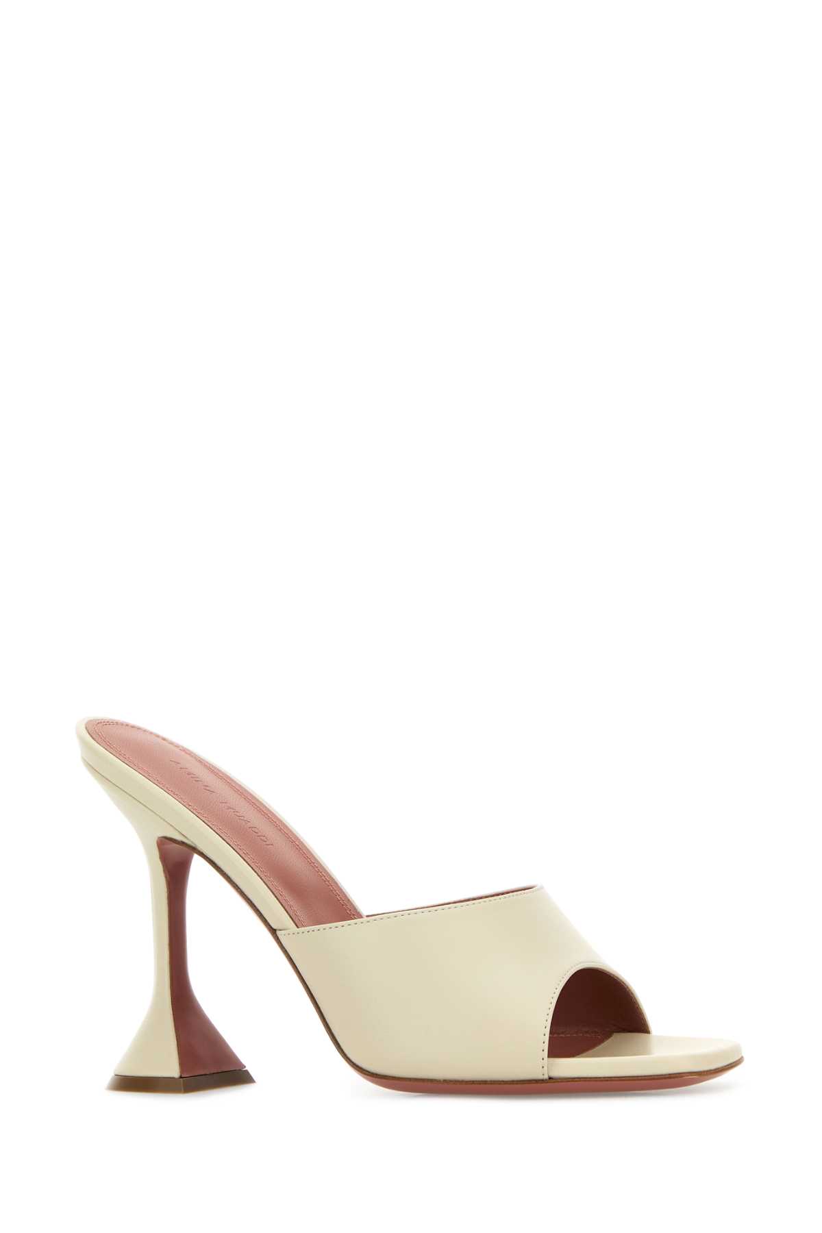 Amina Muaddi Sand Nappa Leather Lupita Mules In Neutral