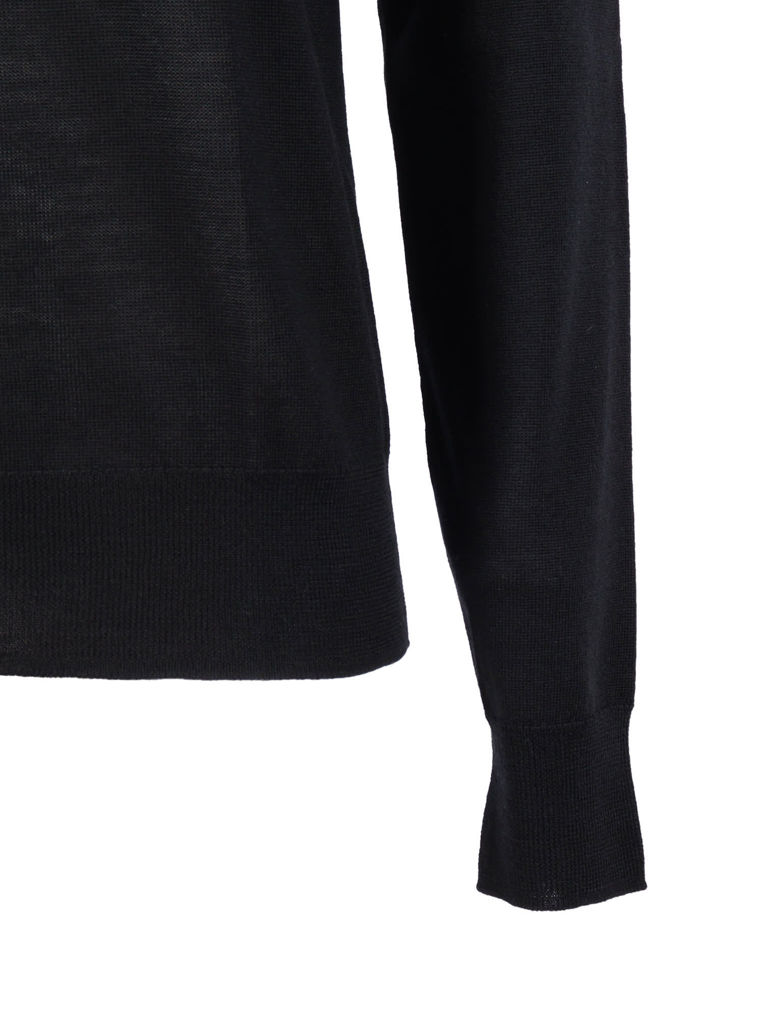 P.a.r.o.s.h Long-sleeve Polo With Classic Collar And Tailored Fit In Black