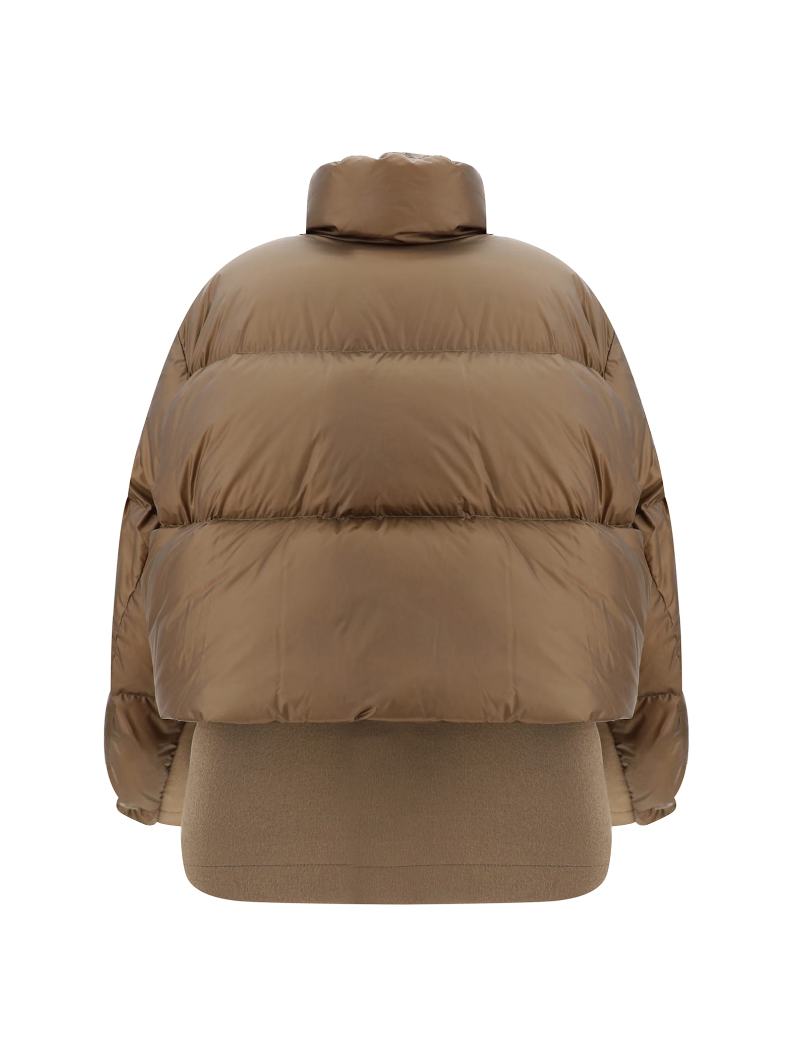 Shop Sacai Down Jacket In Beige