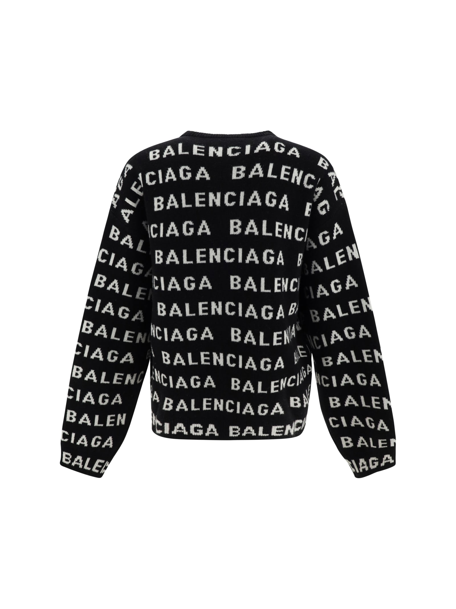 Shop Balenciaga Sweater In Black/white