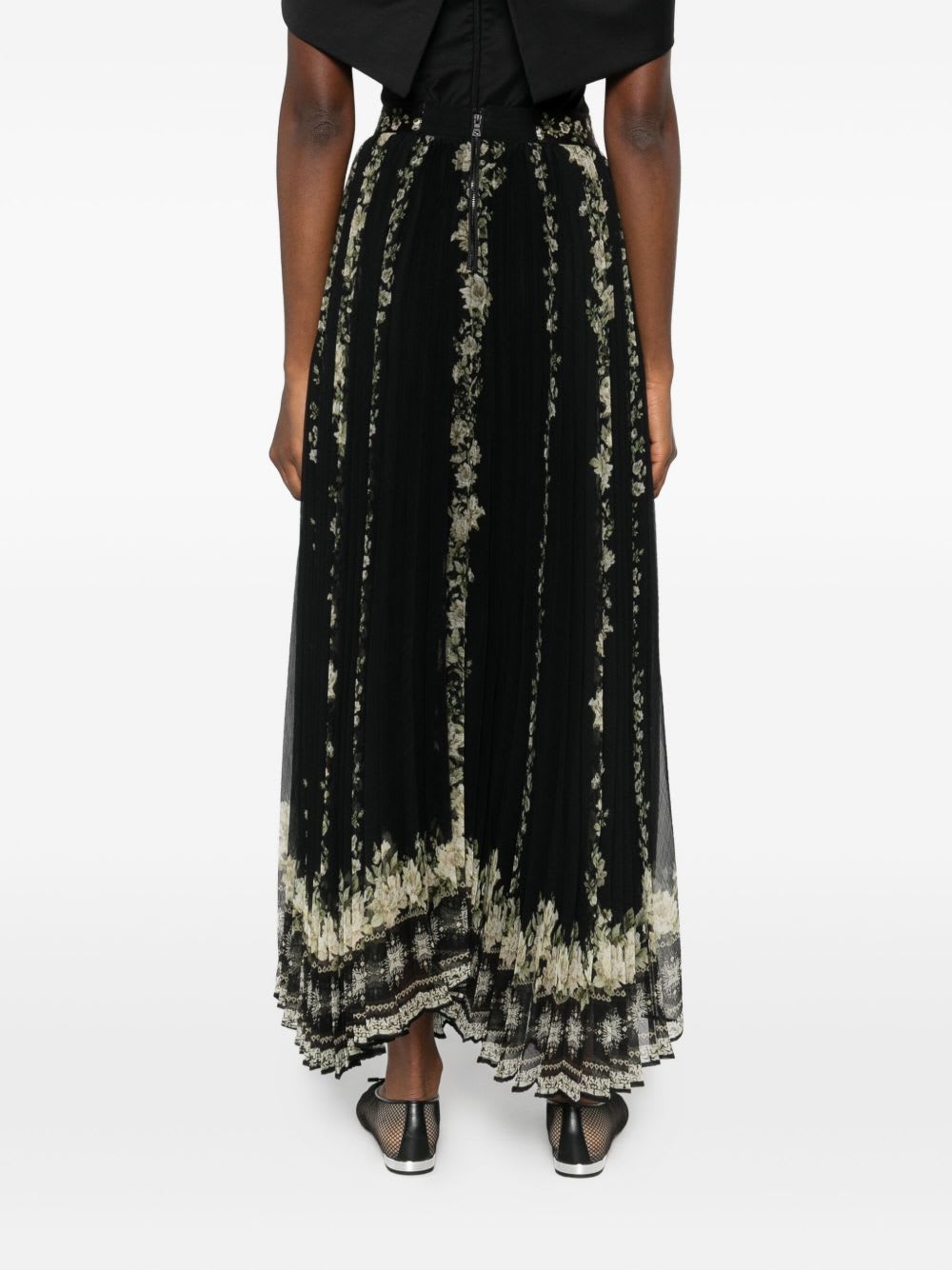 Alice And Olivia Long Skirt In Black