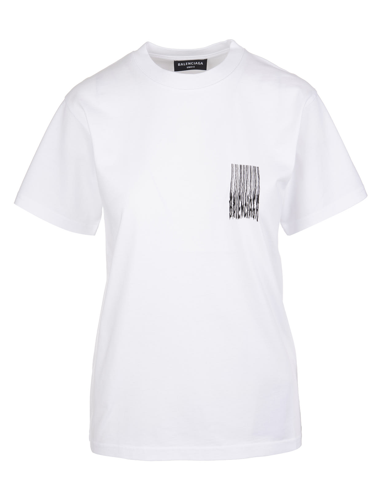 Balenciaga Woman White Slim Fit Barcode T-shirt