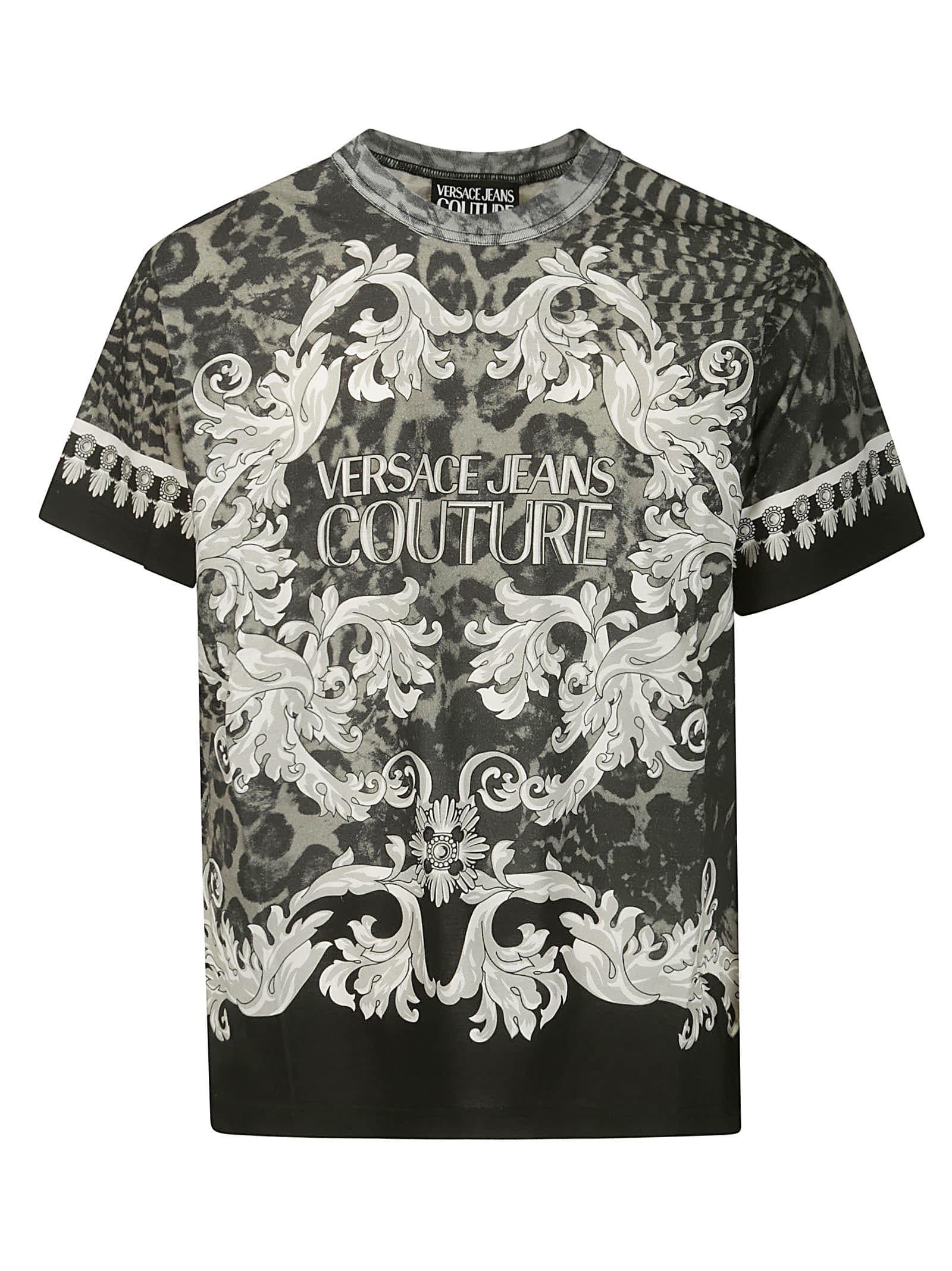 Versace Jeans Couture Up601 R P.animalier Baroq. T-shirt In Black