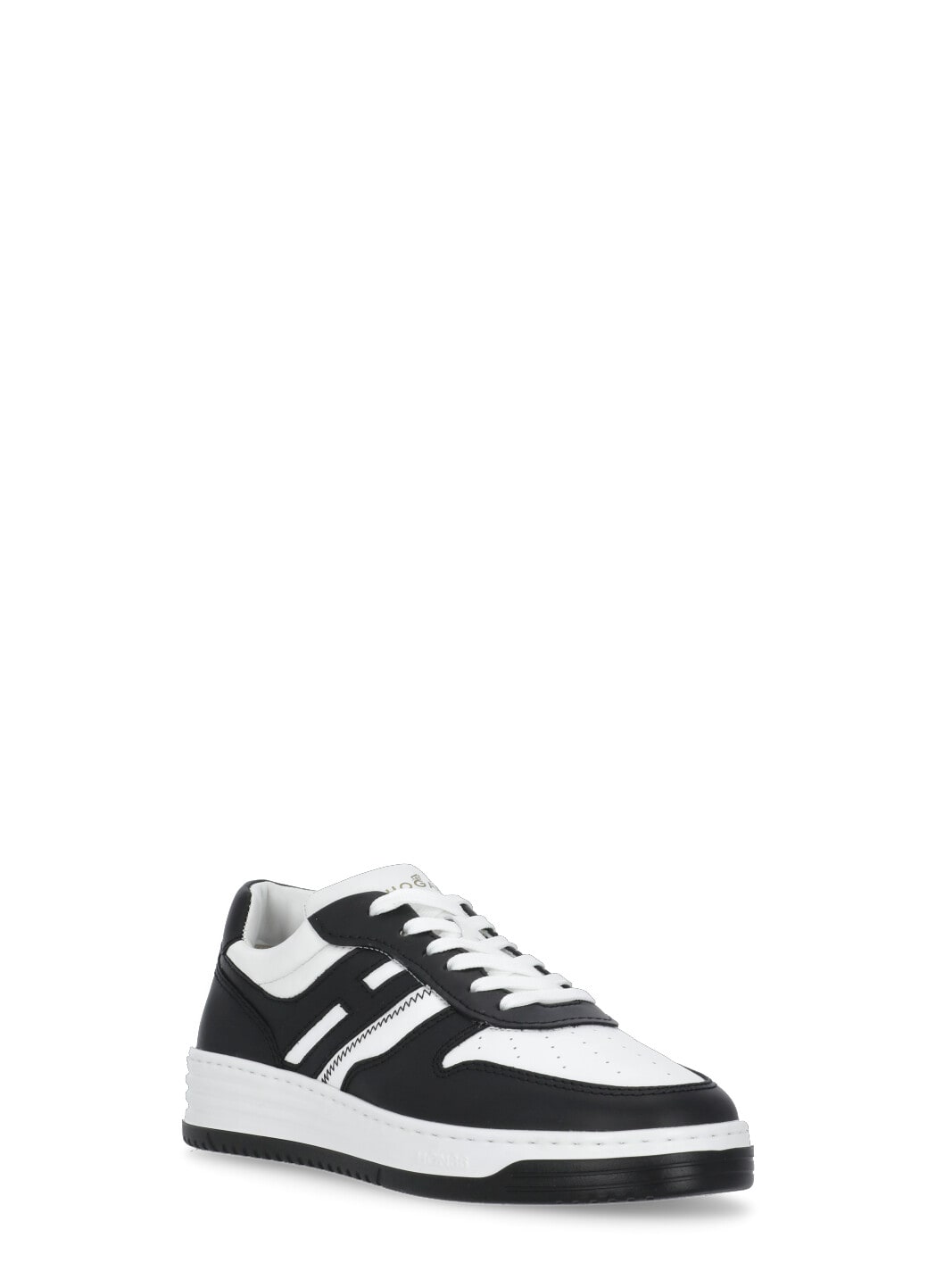 Hogan H630 Sneakers With Rubber Sole And Perforated Detailing In White/black