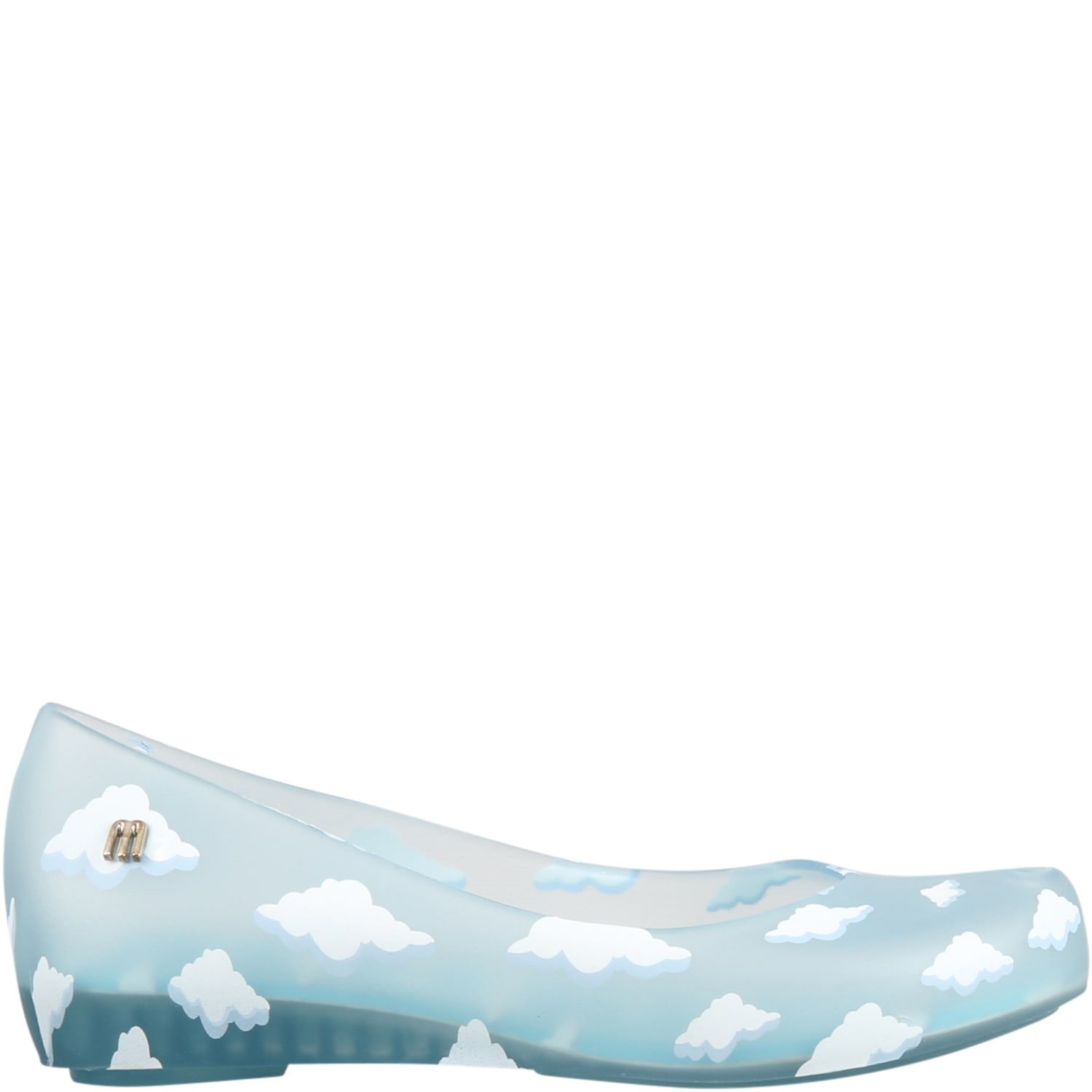 Melissa Light Blue Ballerina Flats For Girl With Clouds