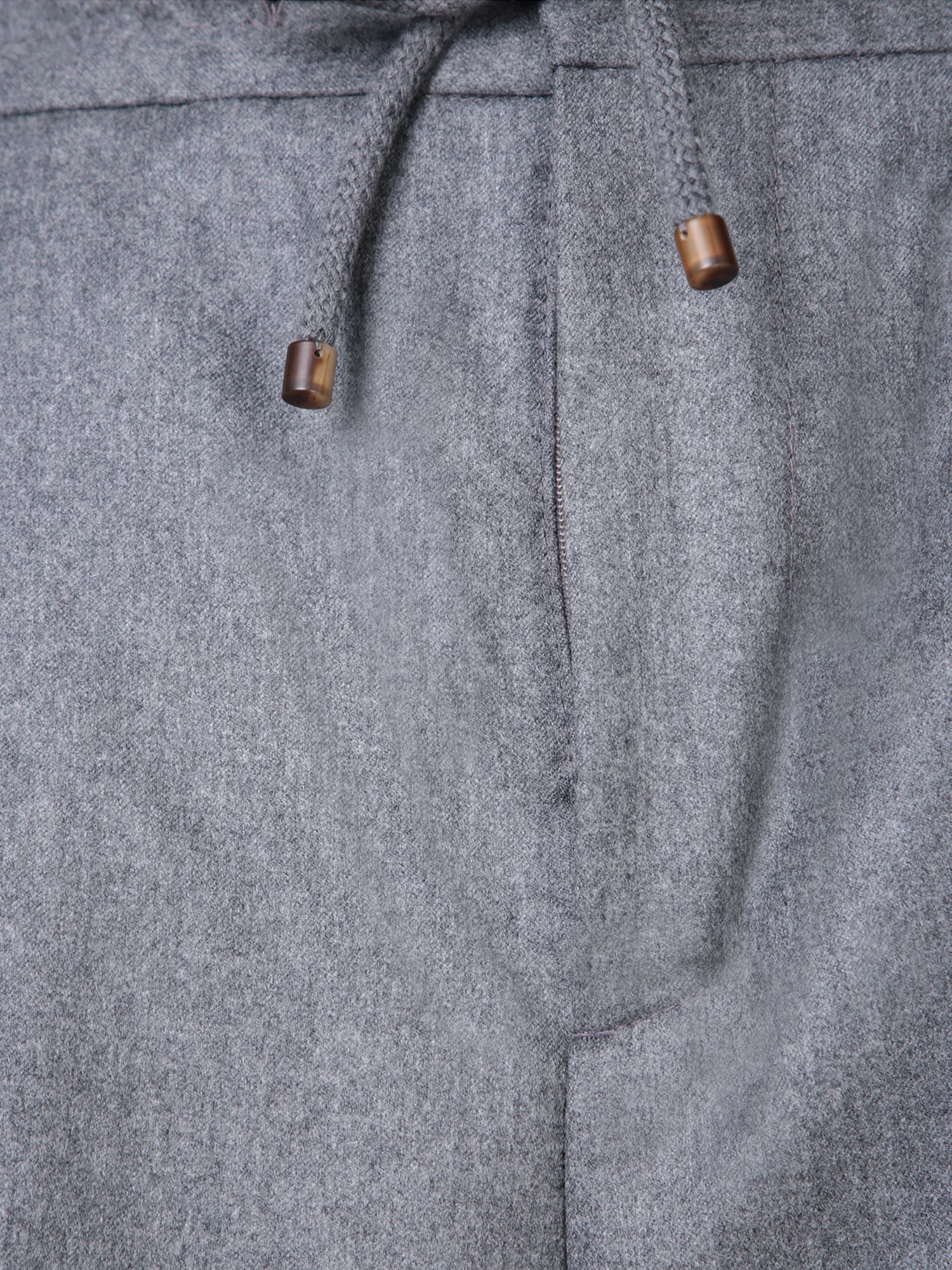 Brunello Cucinelli Grey Drawstring Trousers In Gray