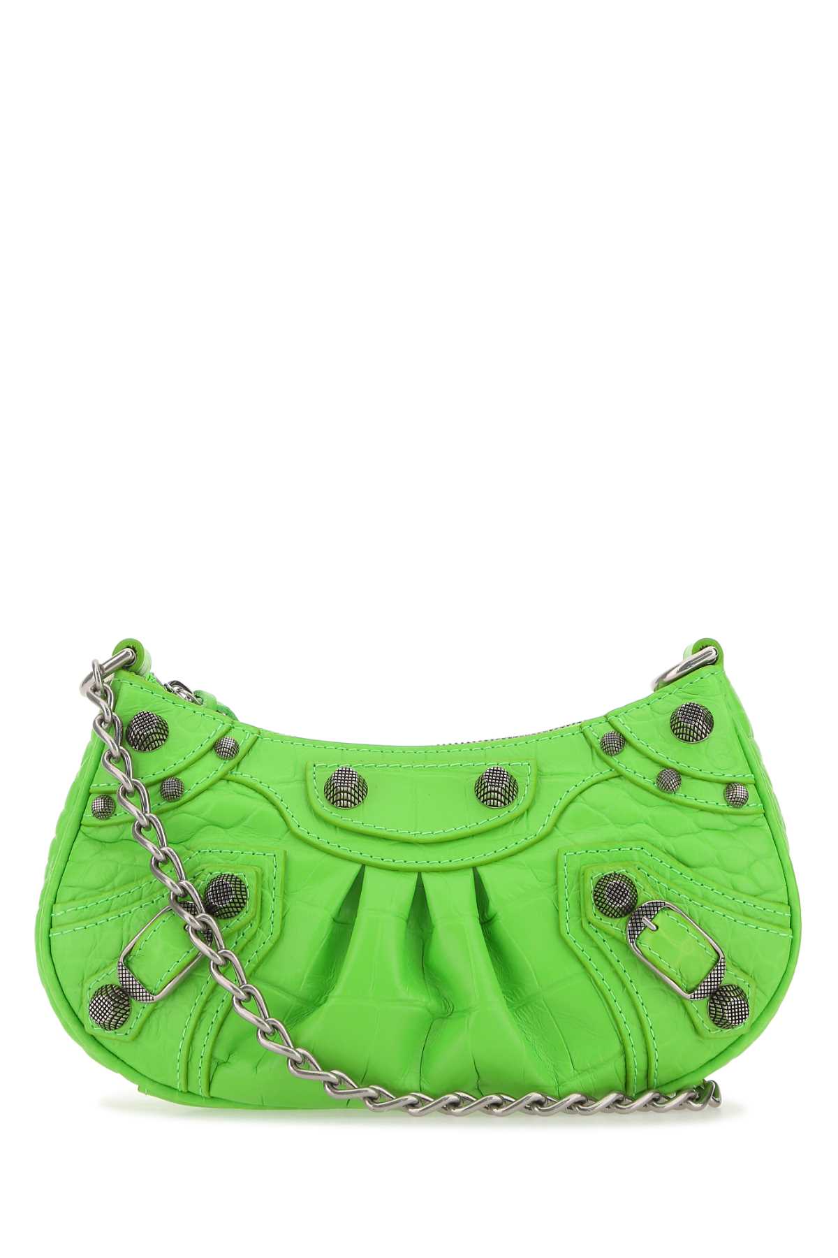 Fluo Green Leather Le Cagole Mini Handbag