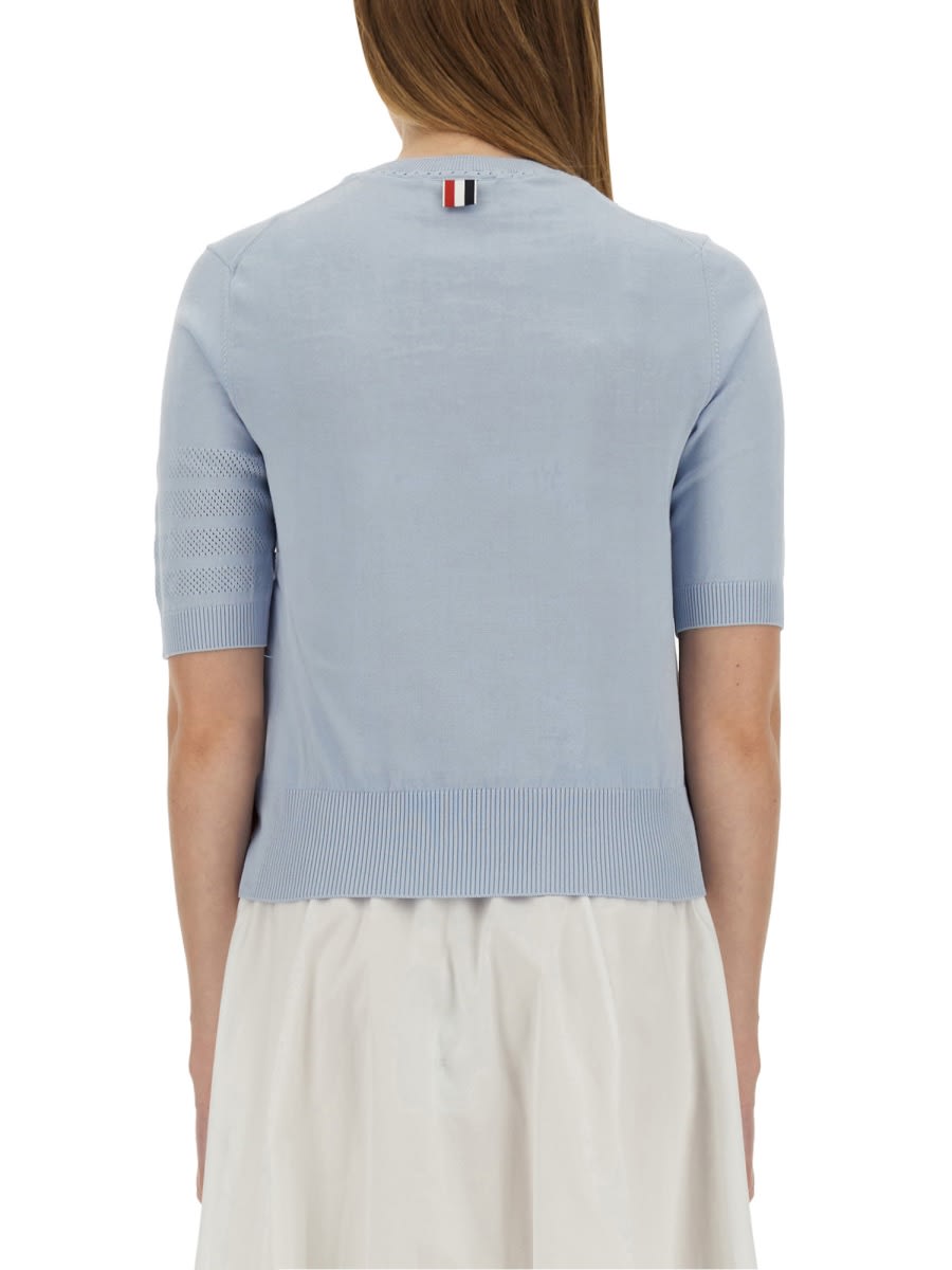 Thom Browne Women's 4bar Knitted Tshirt In Blue
