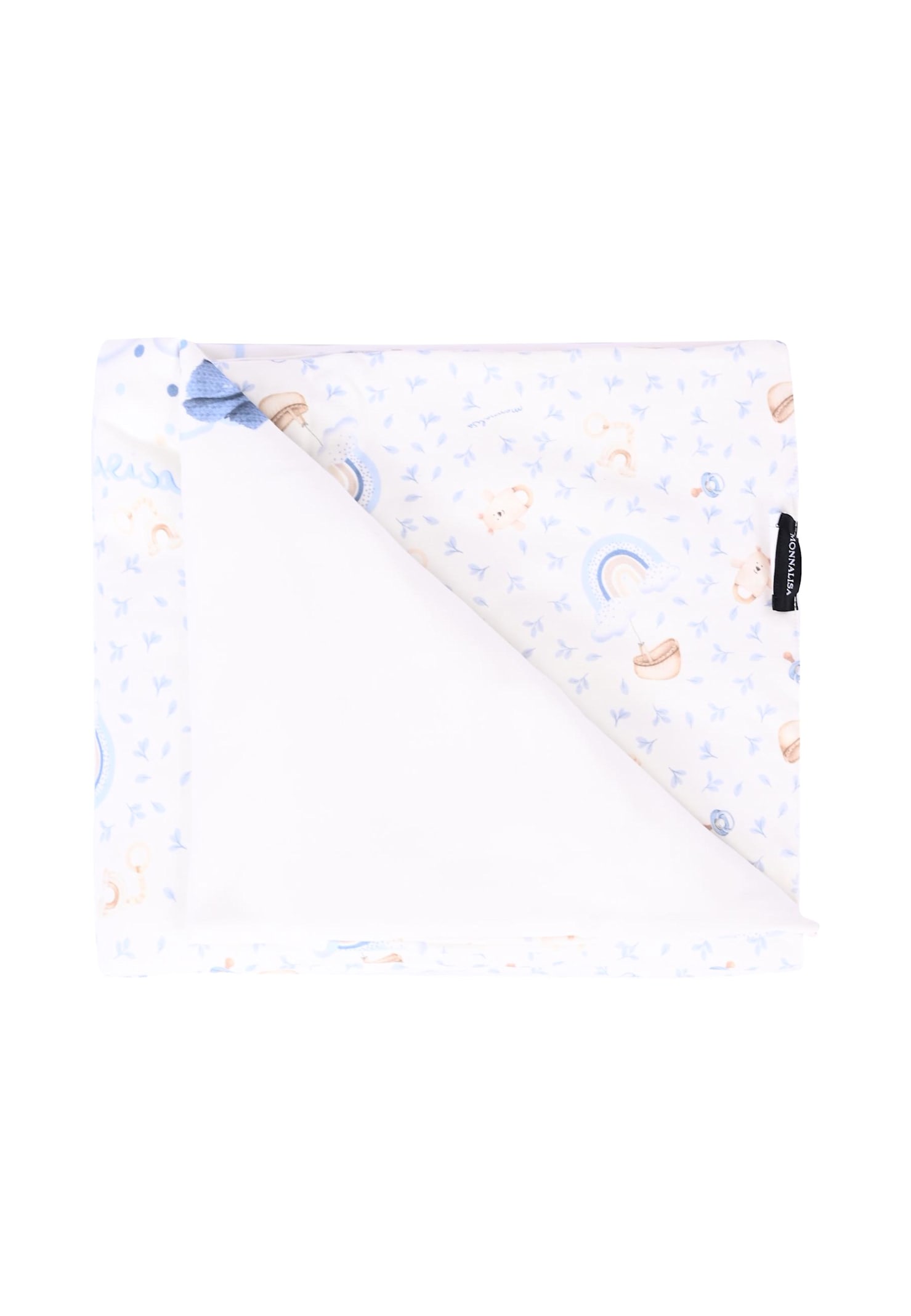Monnalisa White Babygrow Setfor Baby Boy With Bear In White