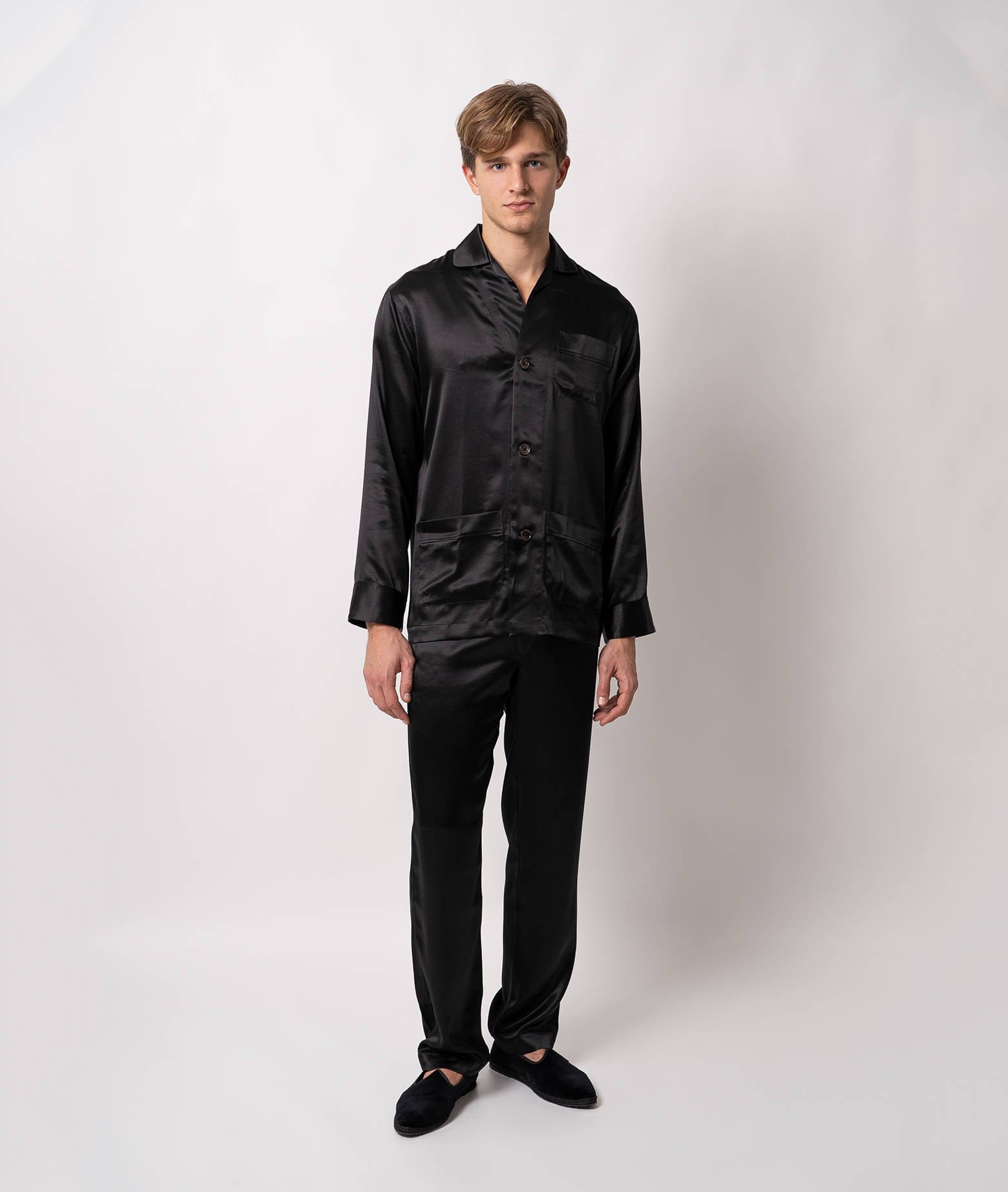 Larusmiani Long Pajamas Grant Pajama In Black