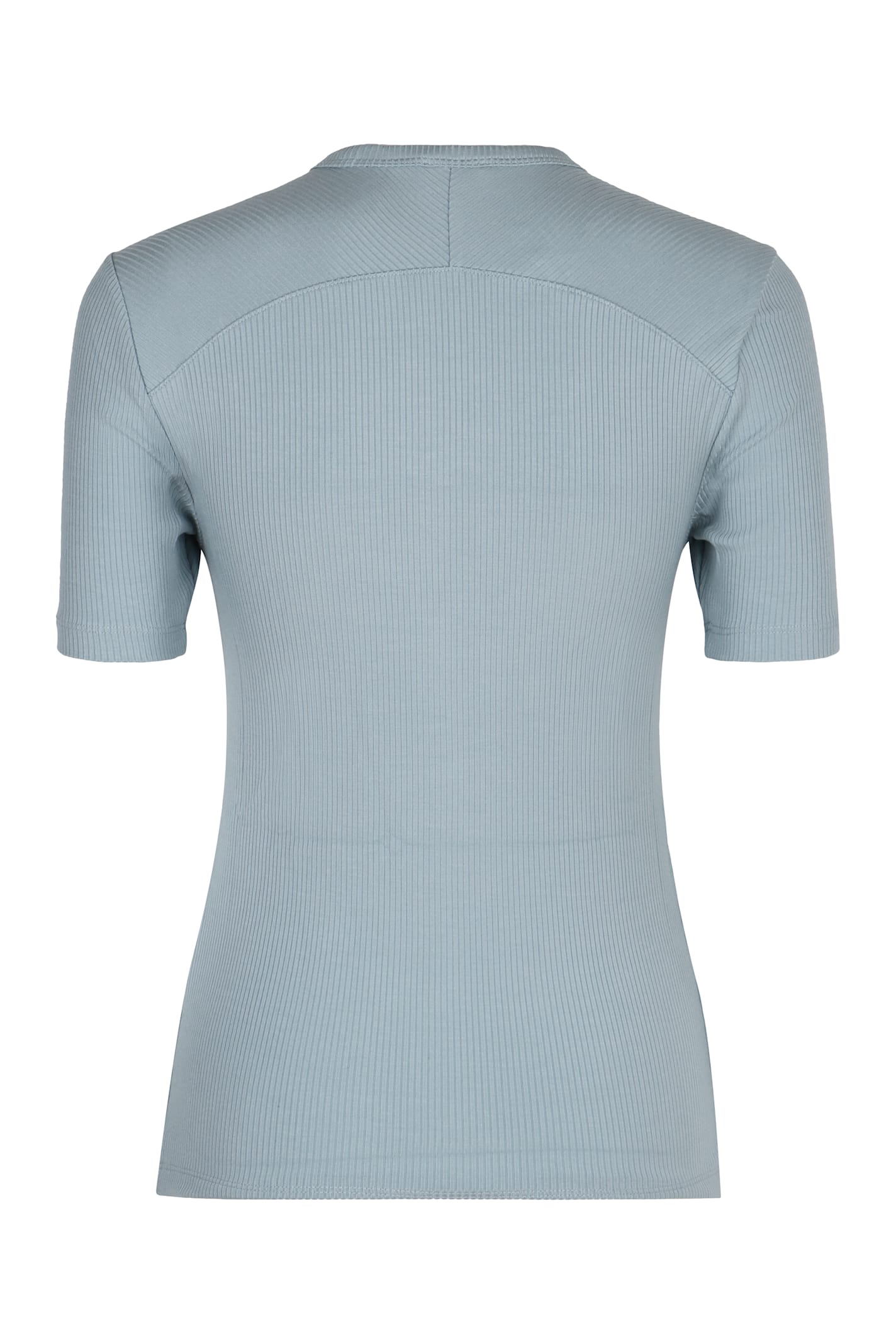 Calvin Klein Ribbed Knit T-shirt In Light Blue