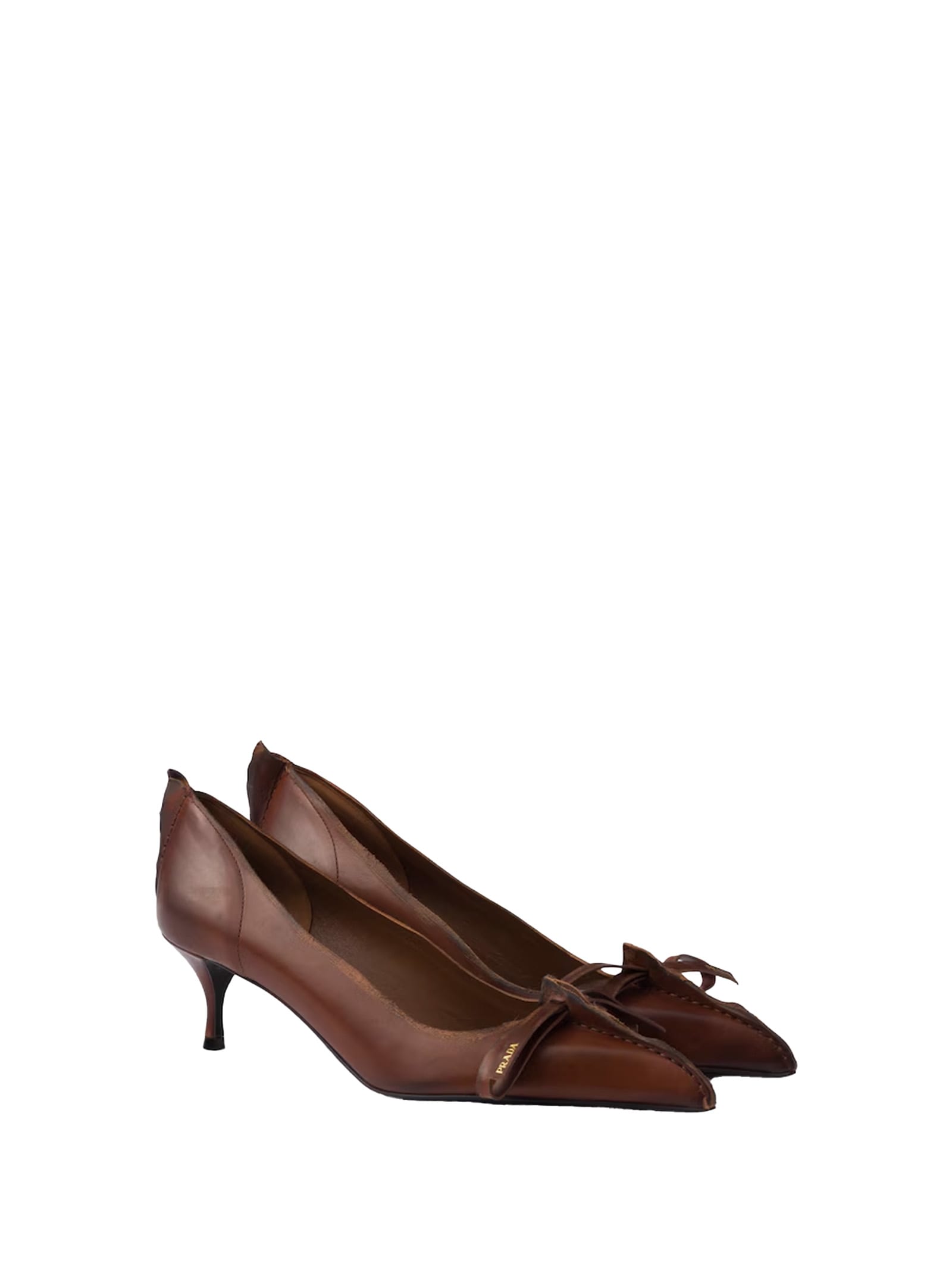 Prada With Heel Brown In Brown