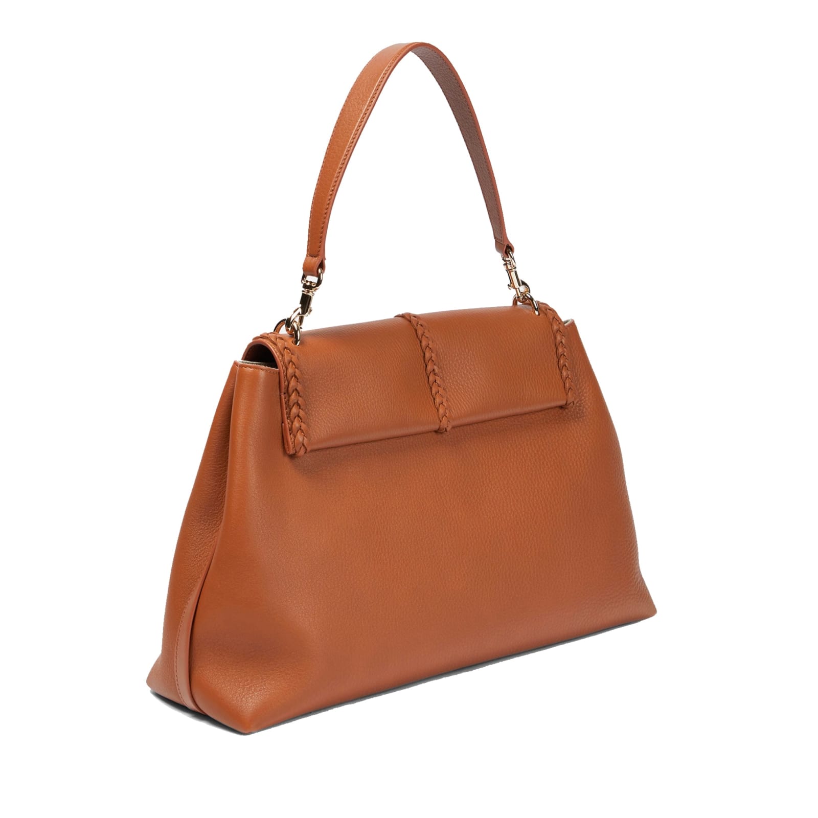 Shop Chloé Penelope Large Leather Bag In Brown