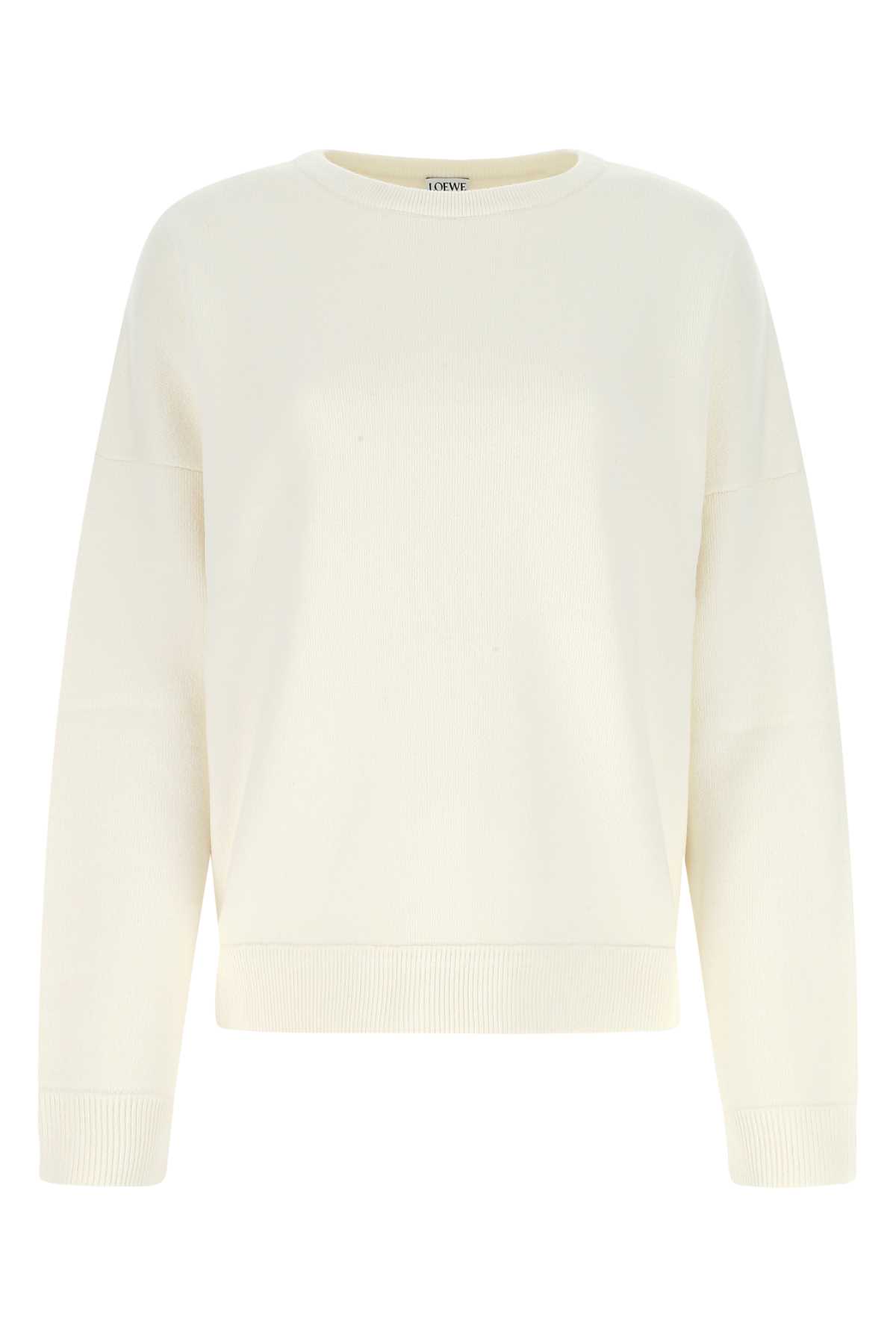 Shop Loewe Ivory Cashmere Blend Oversize Sweater In Softwhite