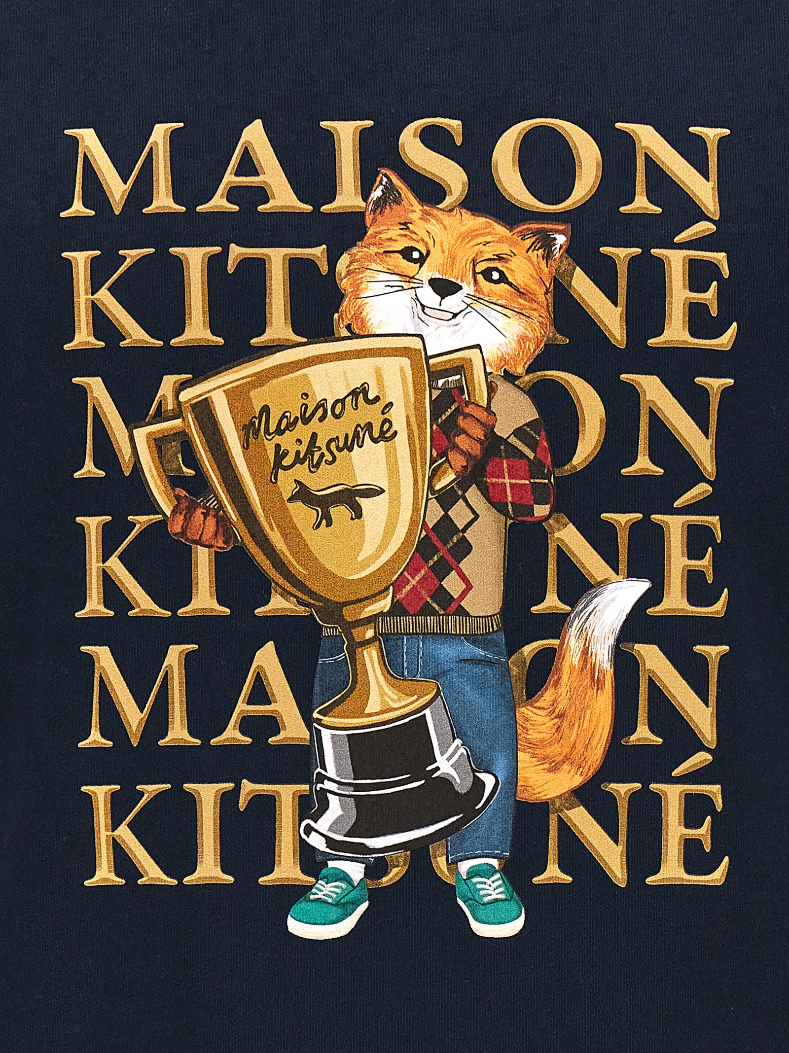 Shop Maison Kitsuné Fox Champion Sweatshirt In Blue