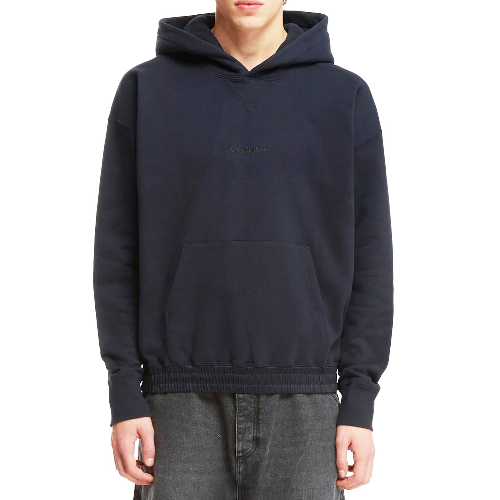 Shop Saint Laurent Cotton Fleece Sweatshirt In Blue