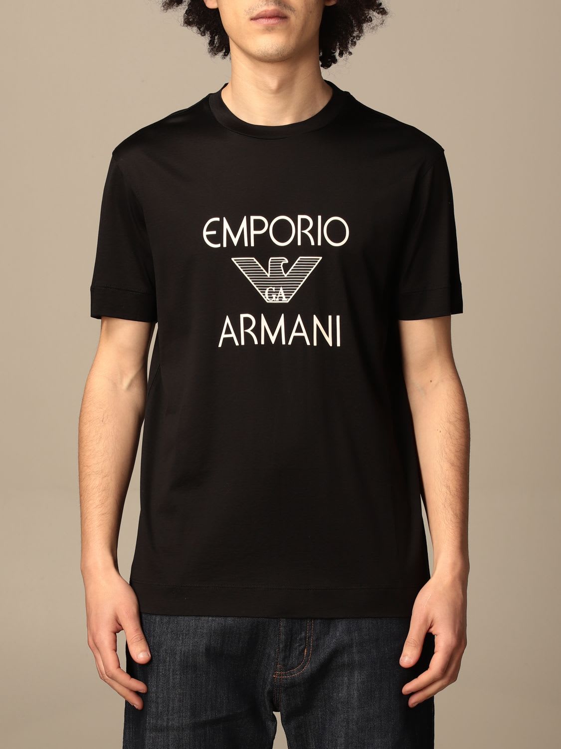 EMPORIO ARMANI COTTON T-SHIRT WITH LOGO,3K1TAF 1JUVZ 0999