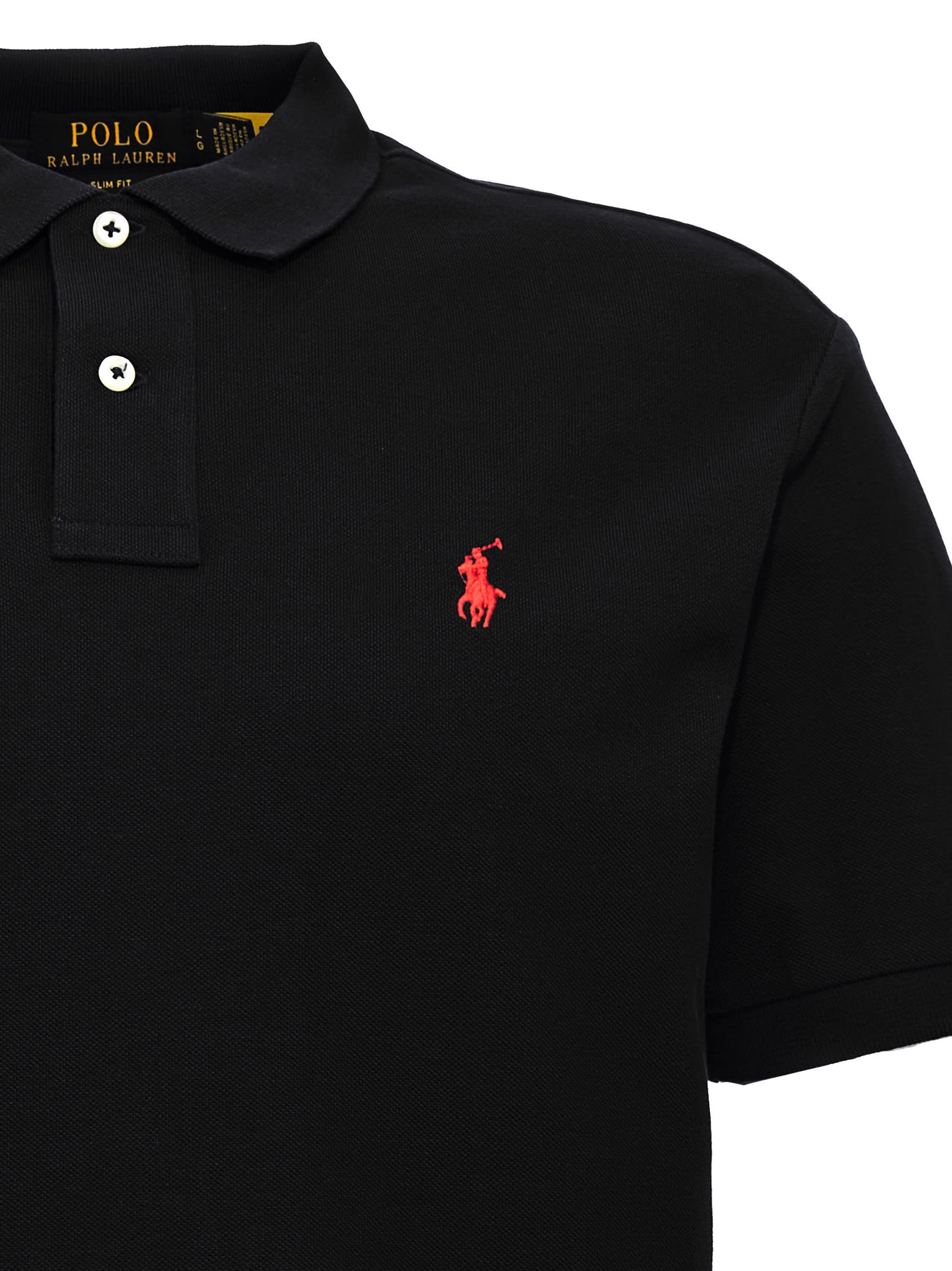 Polo Ralph Lauren Embroidered-logo Polo Shirt In Black