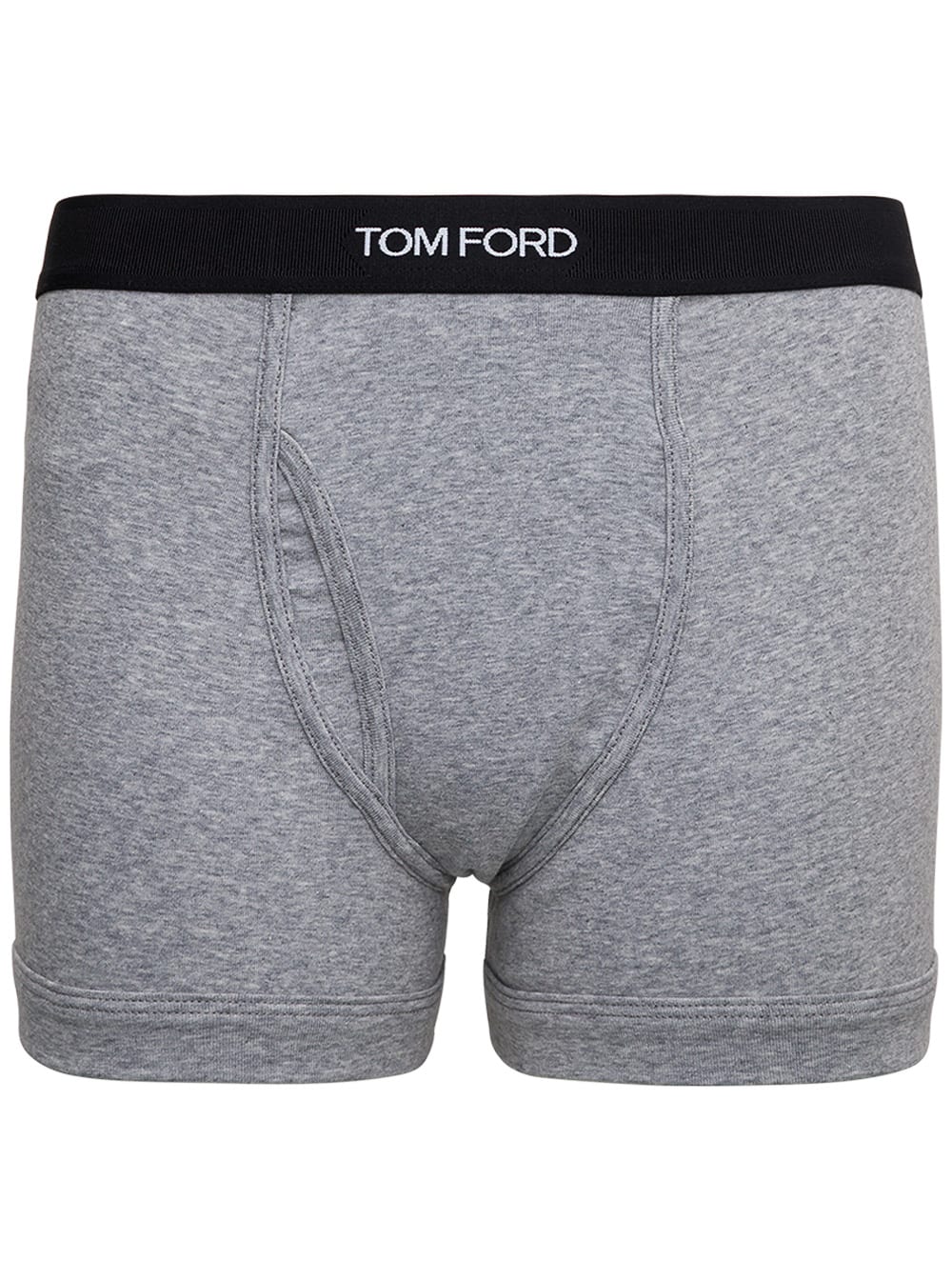 Tom Ford Grey Cotton Boxer With Logo
