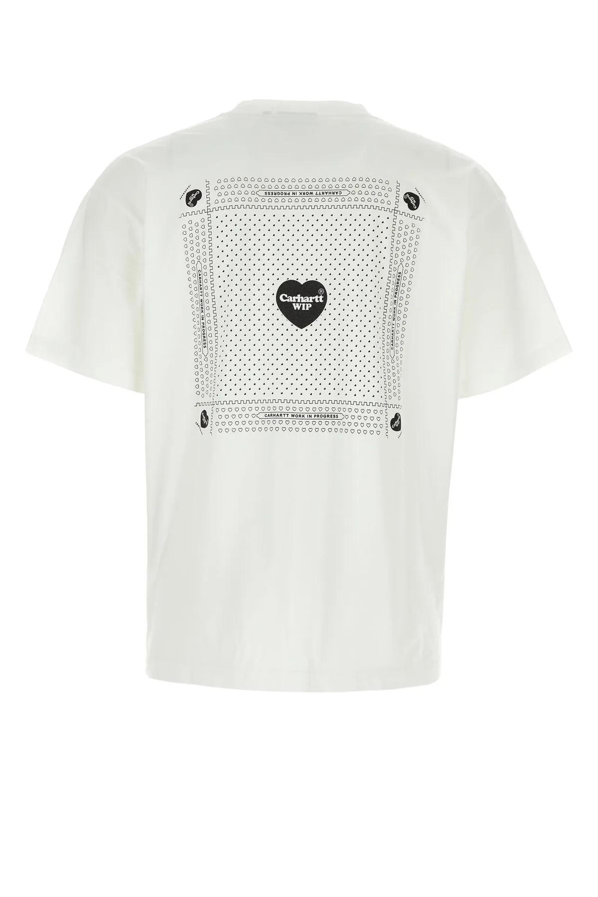 Shop Carhartt White Cotton S/s Heart Bandana T-shirt In Bianco/nero