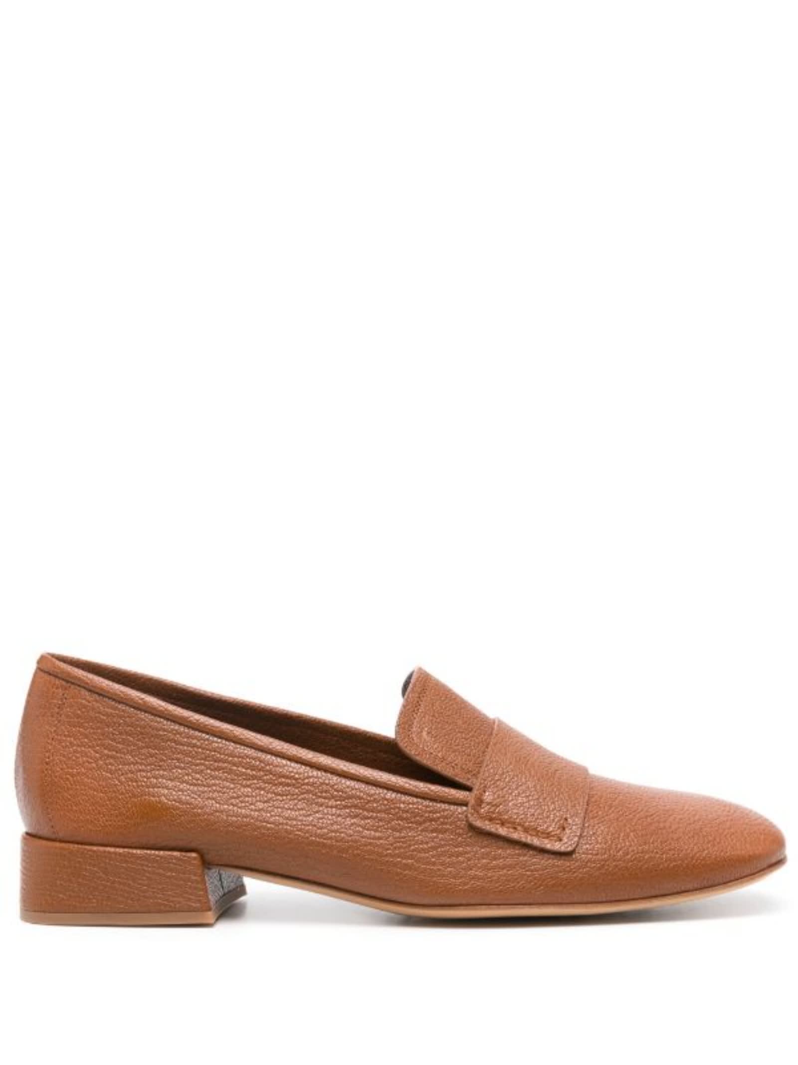 Shop Pedro Garcia Galit Leather Loafers In Brown