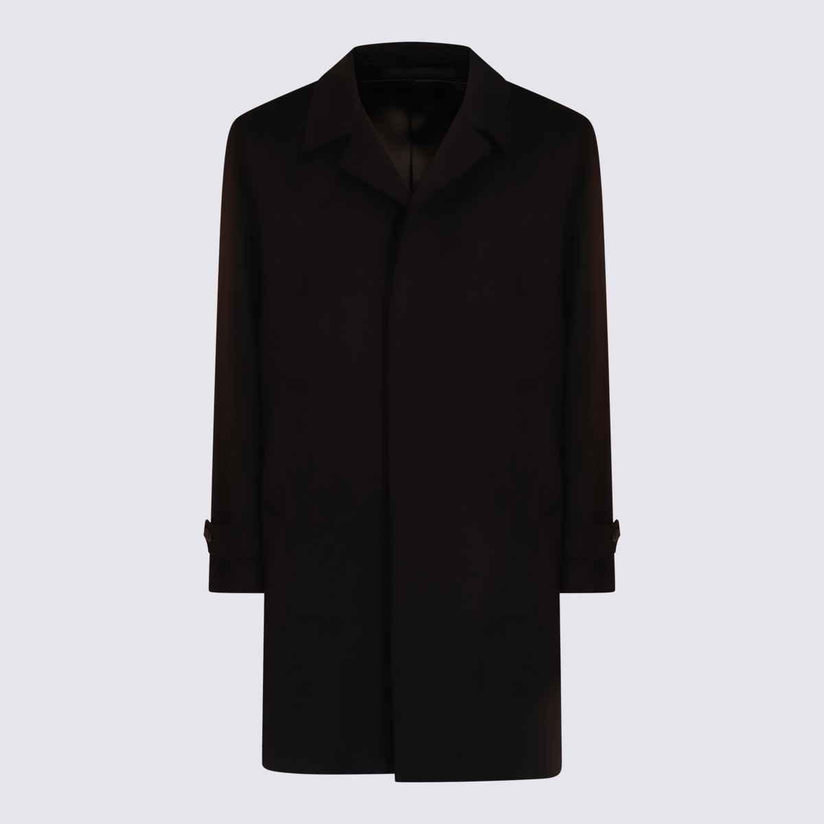 Shop Lardini Black Wool Coat