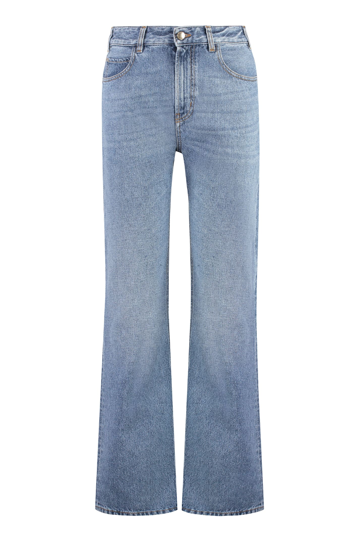 Chloé Washed-out Straight-leg Jeans In Blue