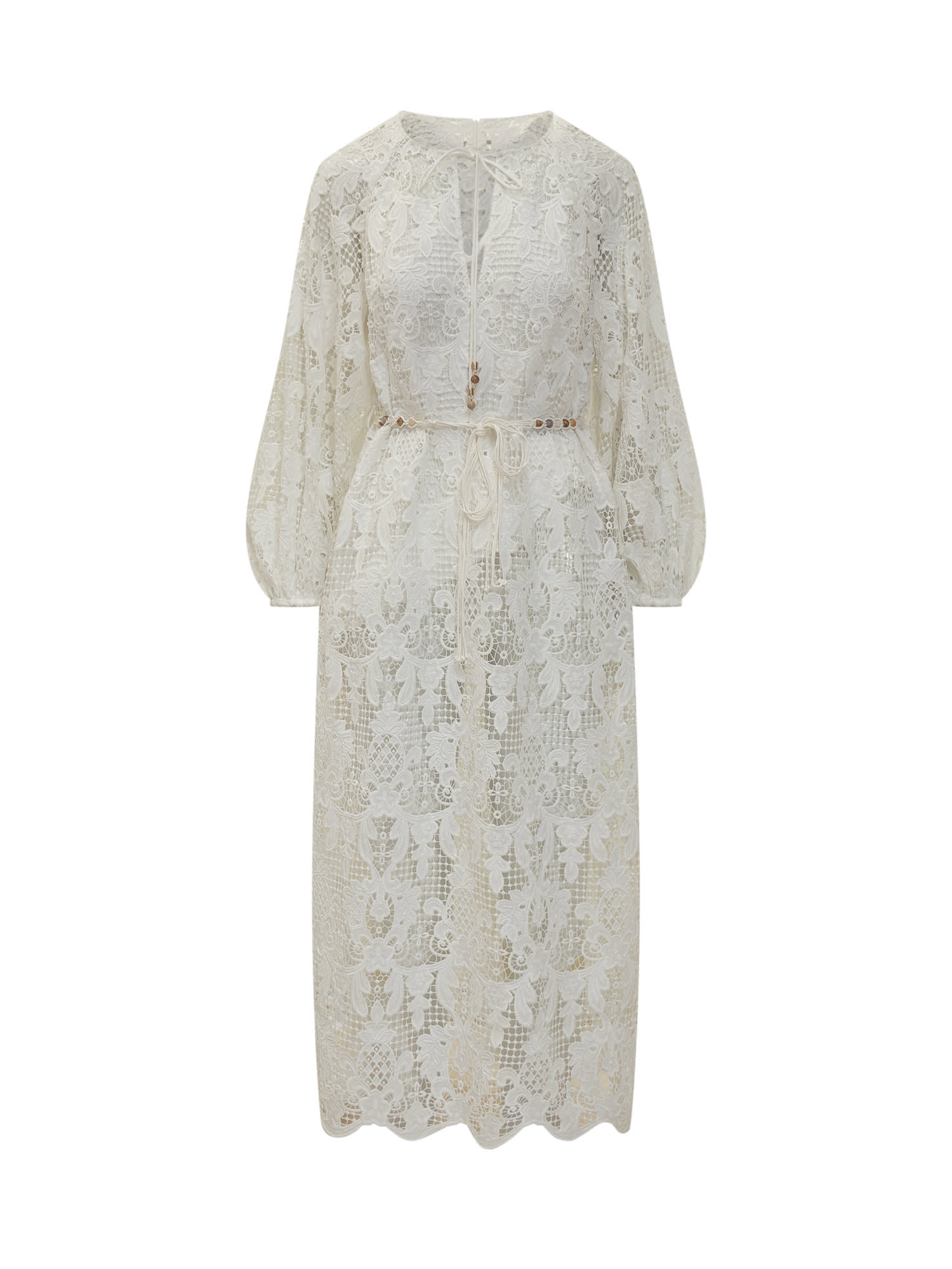 Zimmermann Coco Midi Dress In Neutral