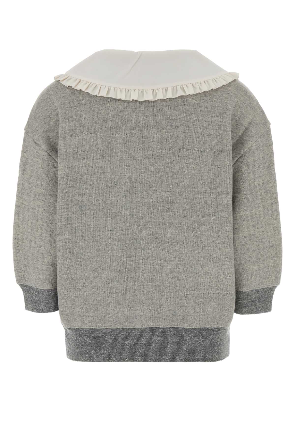 Chloé Cotton-blend French Terry Sweatshirt In Gray