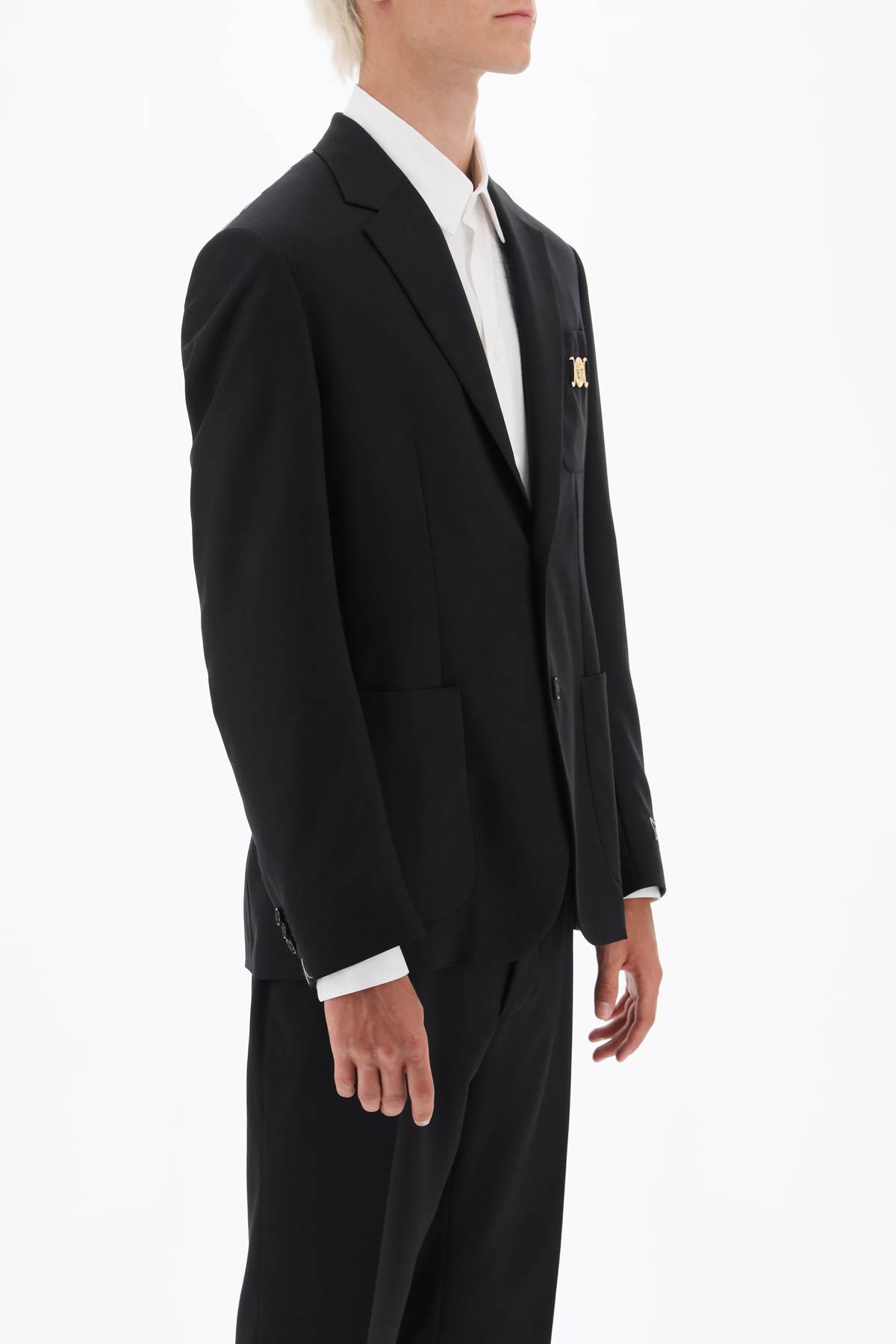 Shop Versace Medusa Biggie Single-breasted Blazer In Black (black)