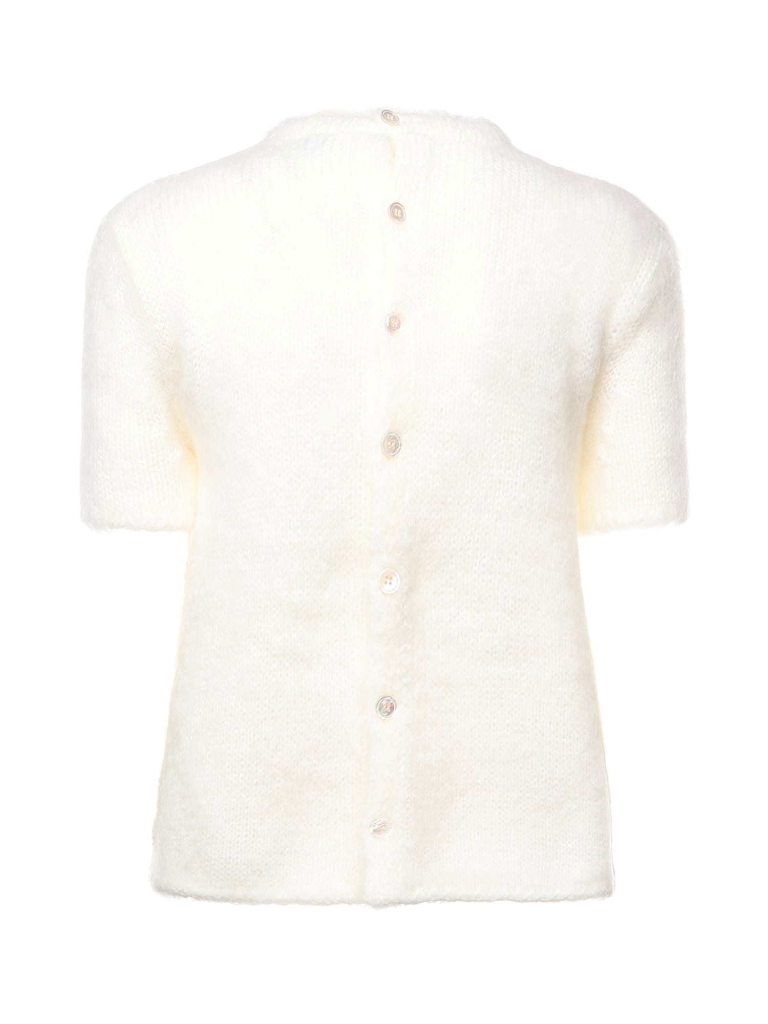 Loewe Short-sleeved Mohair Blend Sweater In Yellow
