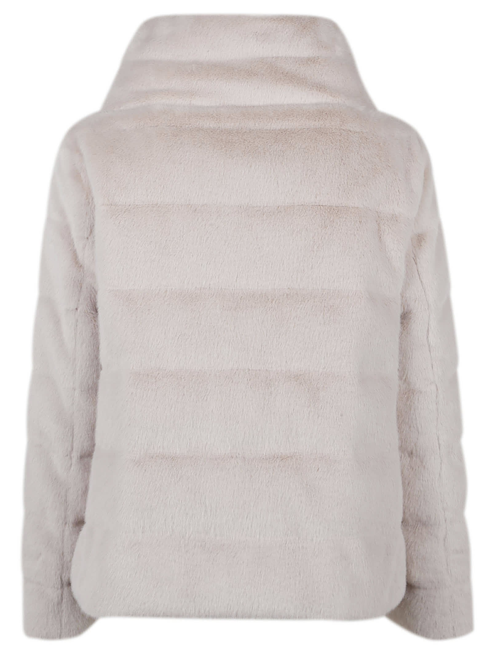 Herno Down Cape Jacket Fur Effect In White