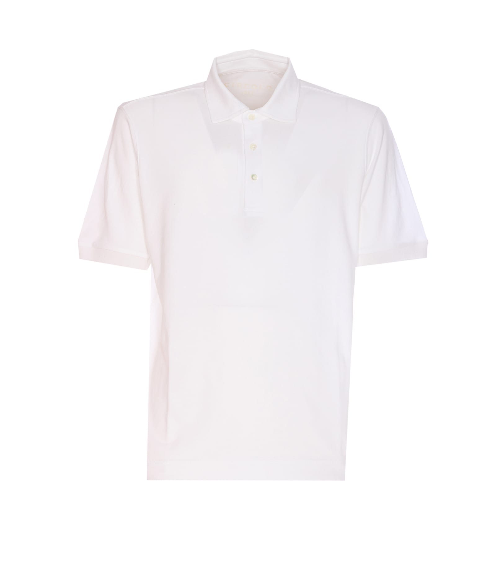 Circolo 1901 Polo Shirt With Ribbed Cuffs And Short Sleeves In White