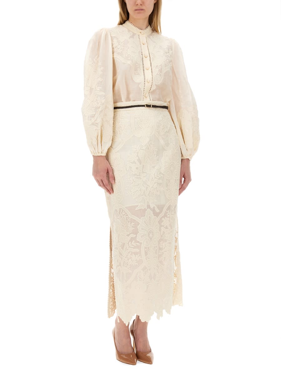 Shop Zimmermann Shirt Ottie In Ivory