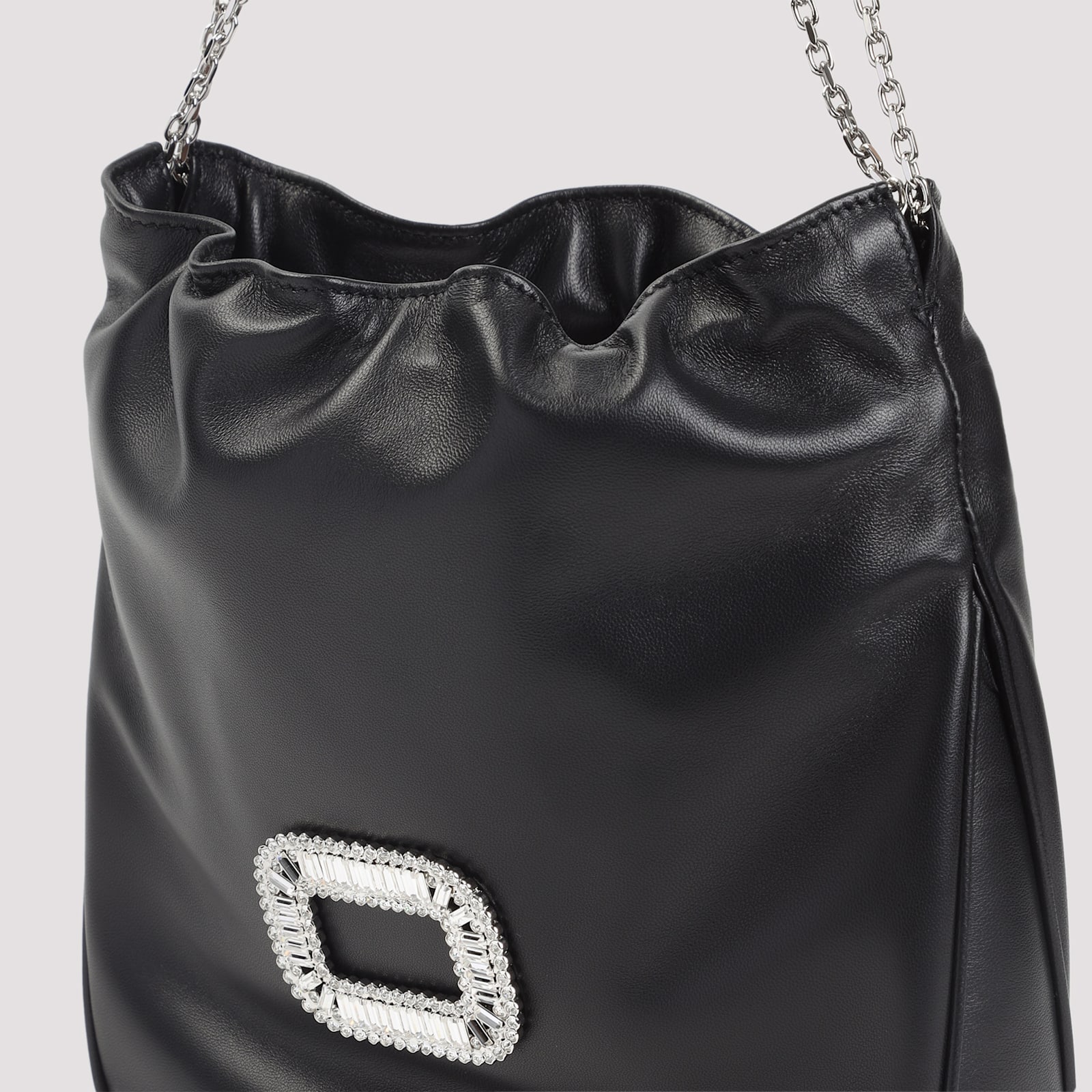 Roger Vivier Pilgrim Pocket Mini Clutch In Black