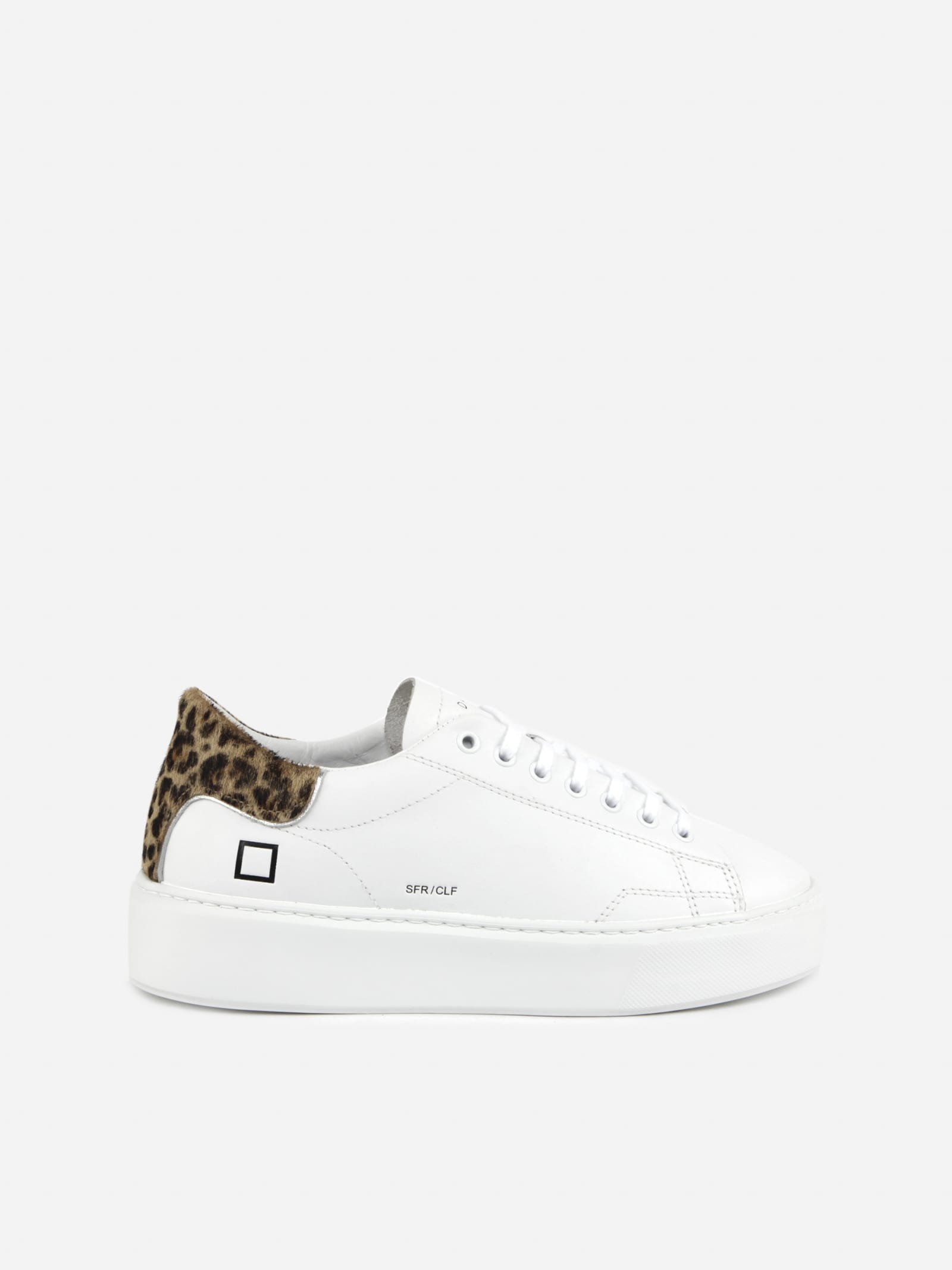 D.A.T.E. Sfera Sneakers In Leather With Contrasting Heel Tab