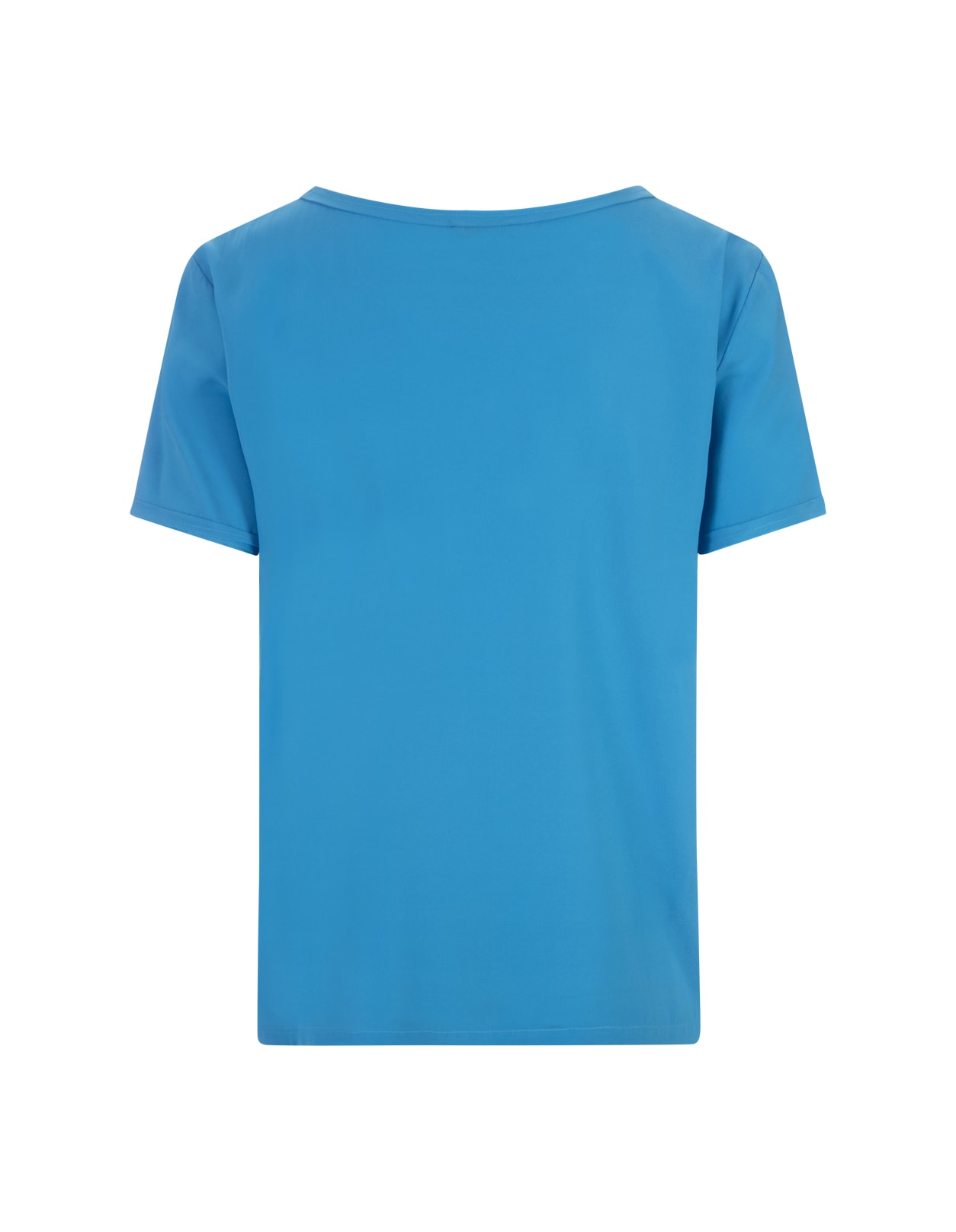Shop Her Shirt Blue Opaque Silk T-shirt
