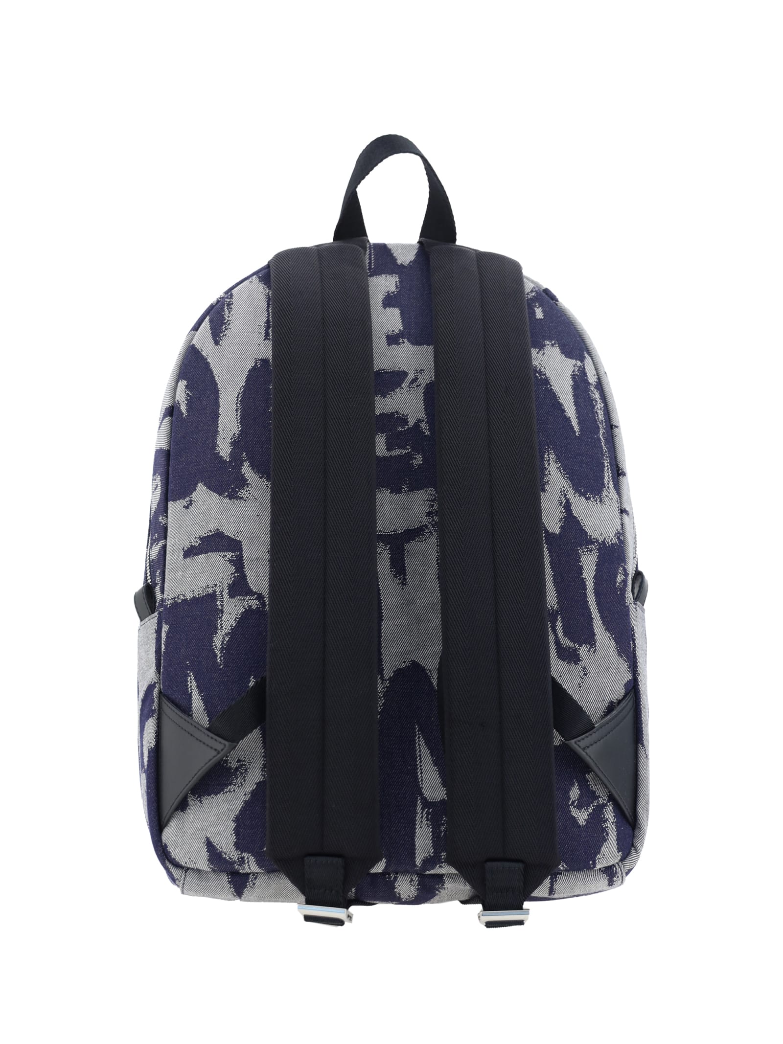 Shop Alexander Mcqueen Metropolitan Backpack In Dk Blue/ivory/black