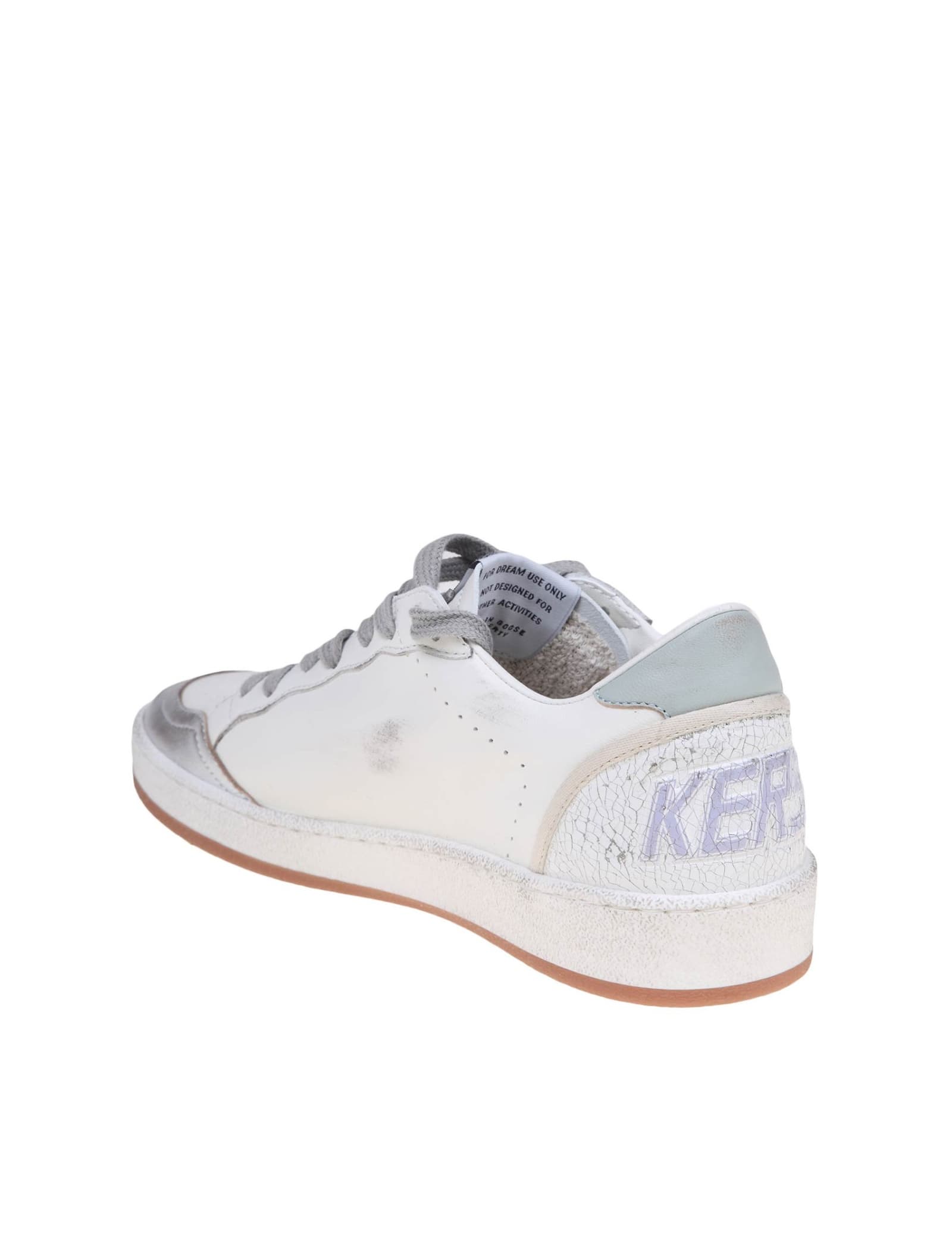 Shop Golden Goose Ballstar In White And Silver Leather In White/silver