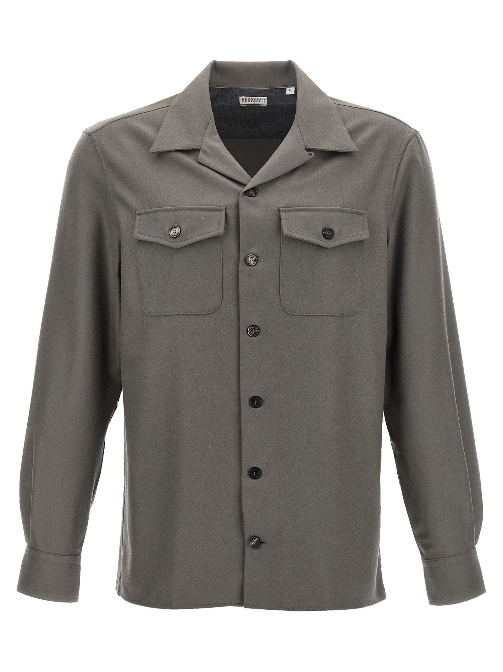 Shop Brunello Cucinelli Wool Shirt In Green