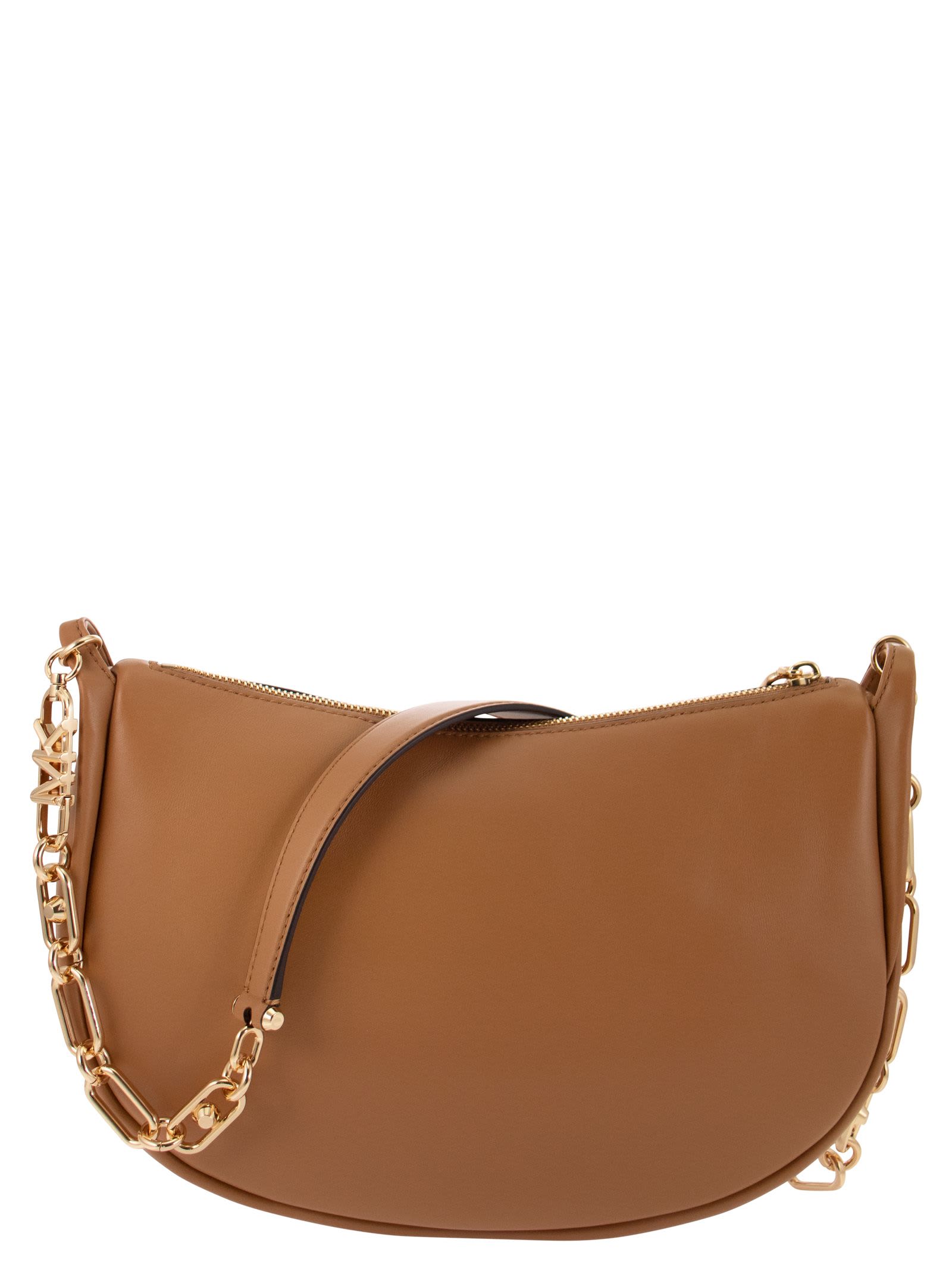 Michael Kors Kendall Leather Shoulder Bag In Brown