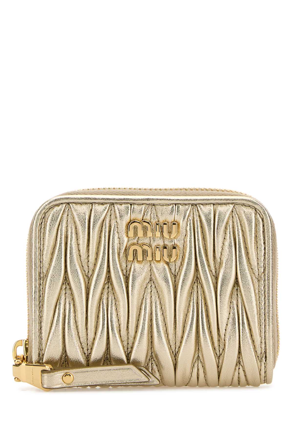 Miu Miu Gold Leather Coin Purse