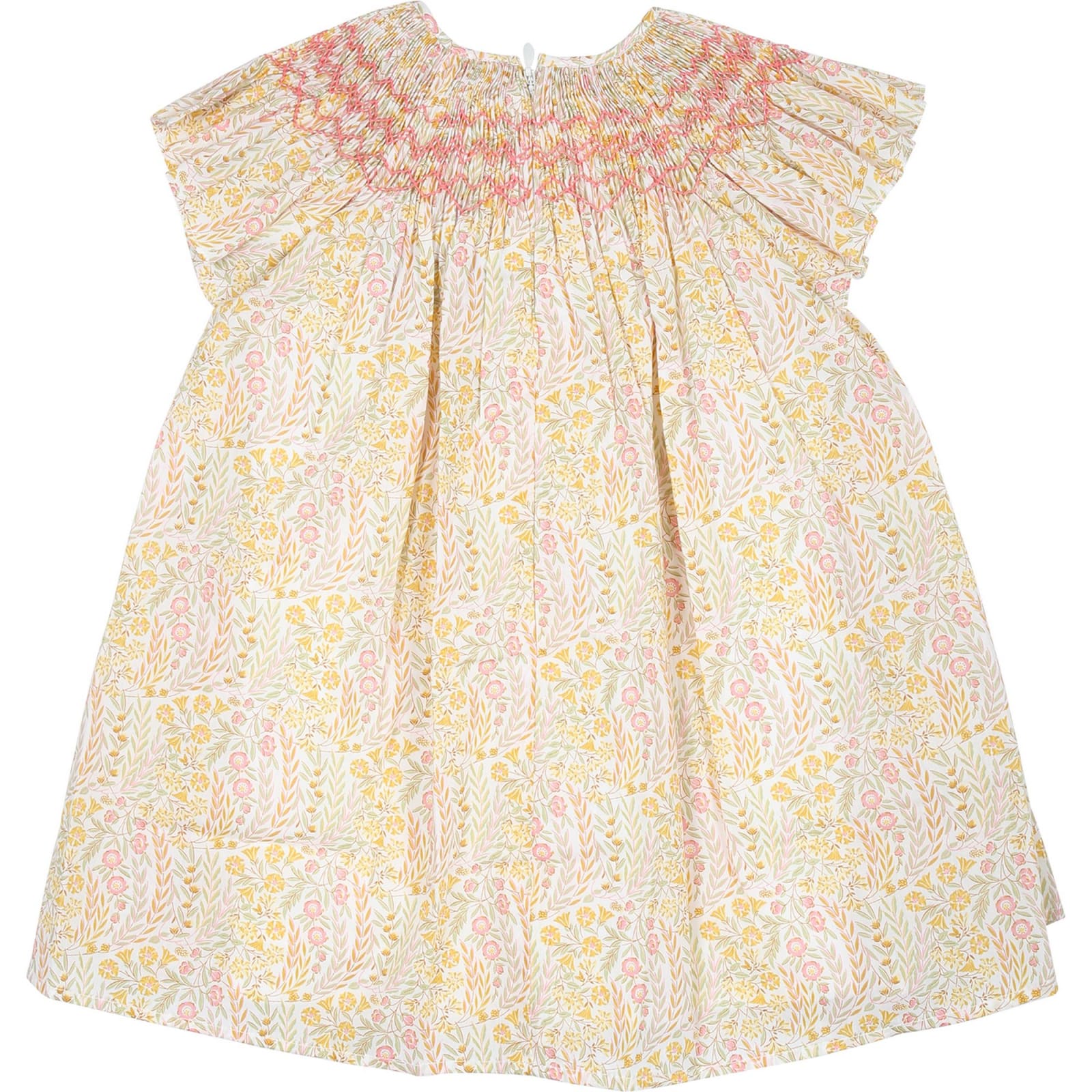 Shop Tartine Et Chocolat Ivory Casual Dress For Baby Girl With Liberty Fabric